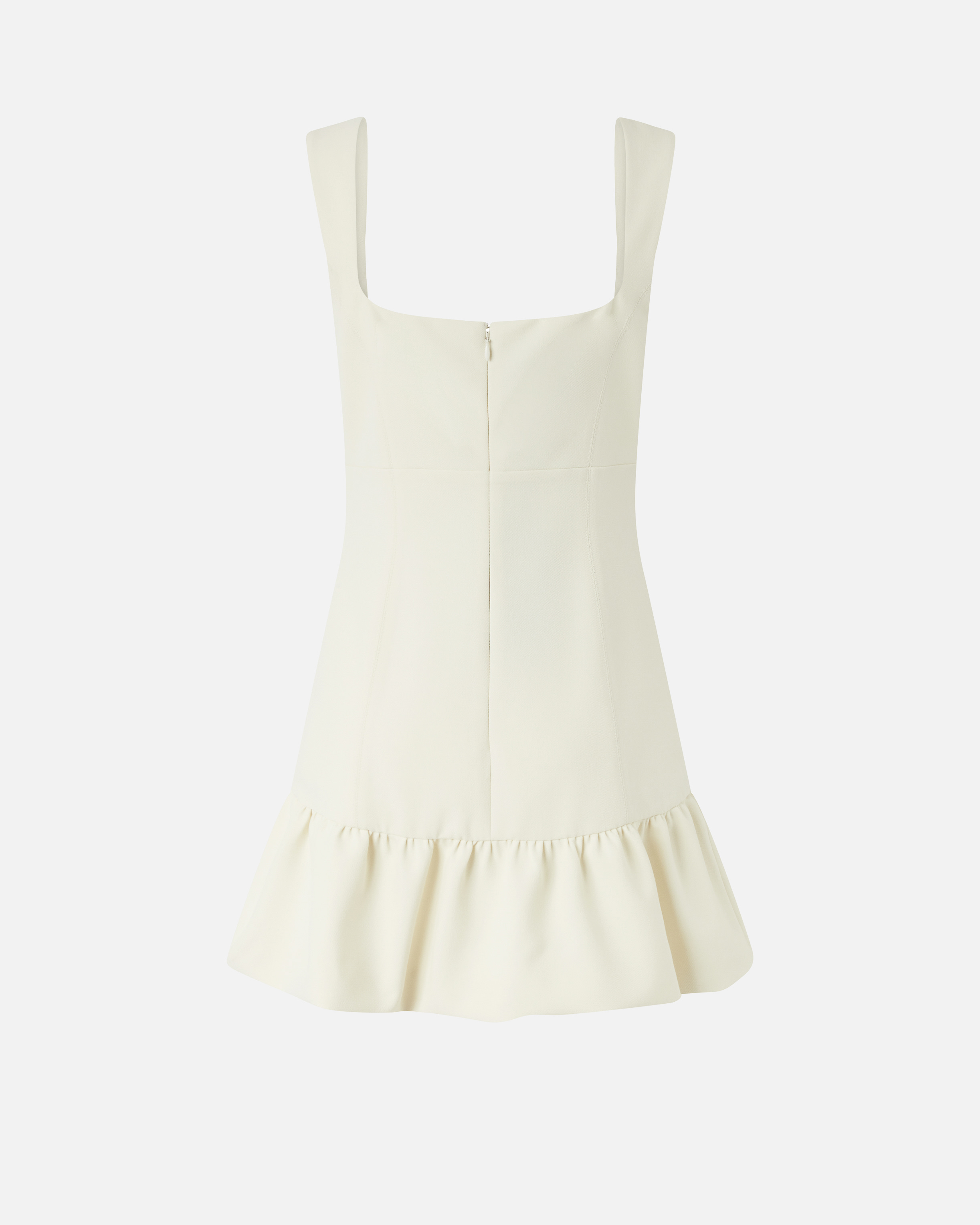 Sleeveless flared short dress White