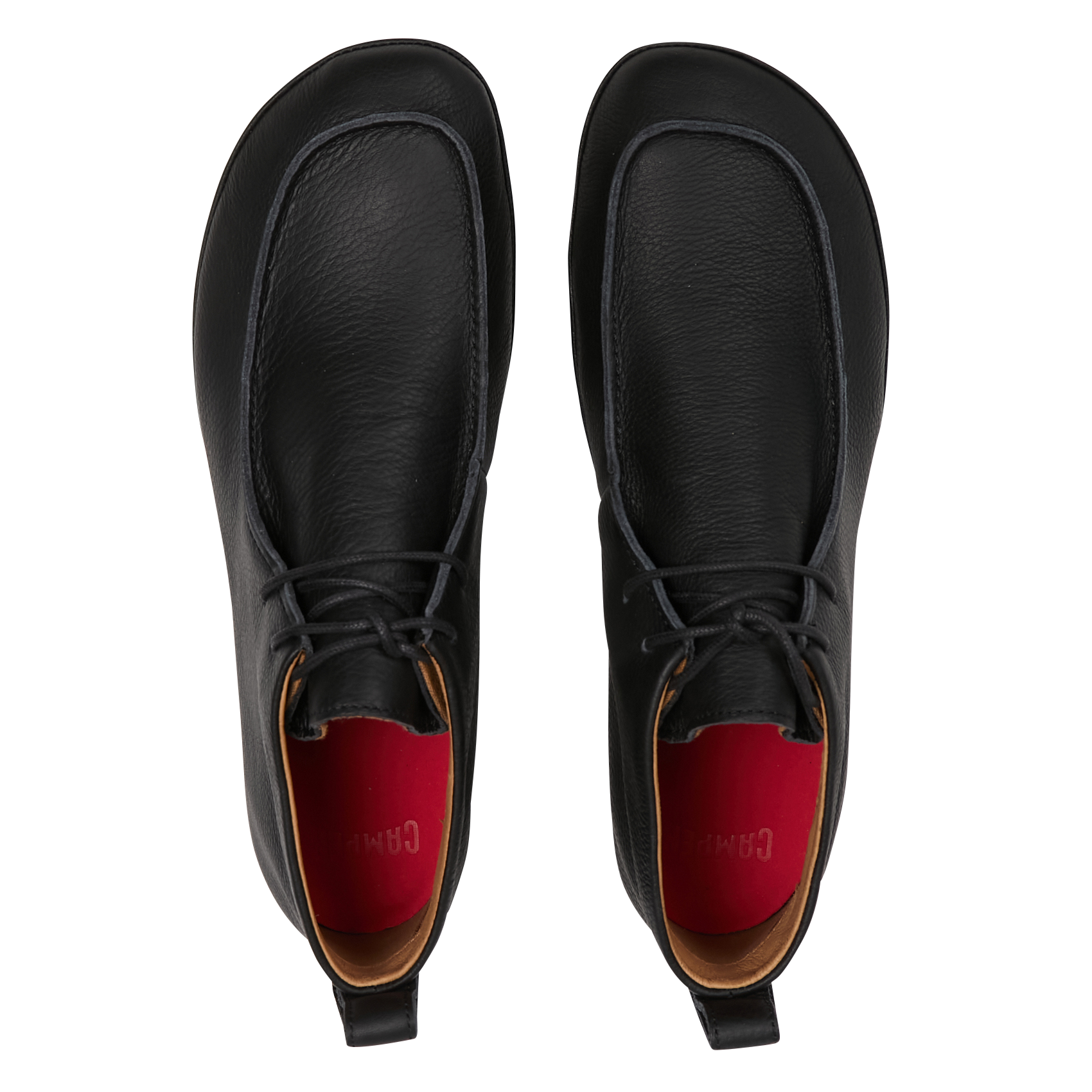 Bottines plates unies en cuir CAMPER Noir