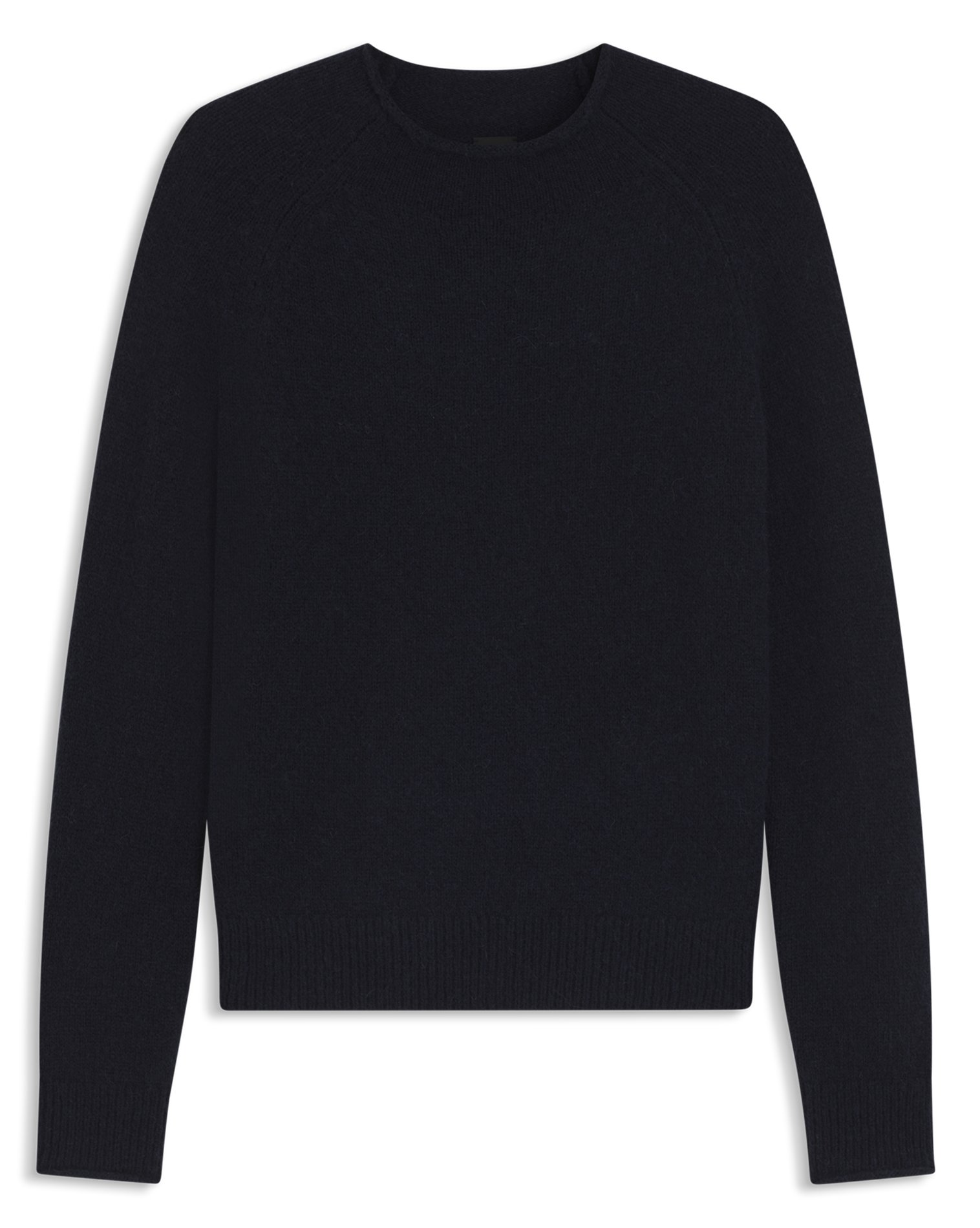 Pull droit col rond uni en laine mélangée BOSS Bleu