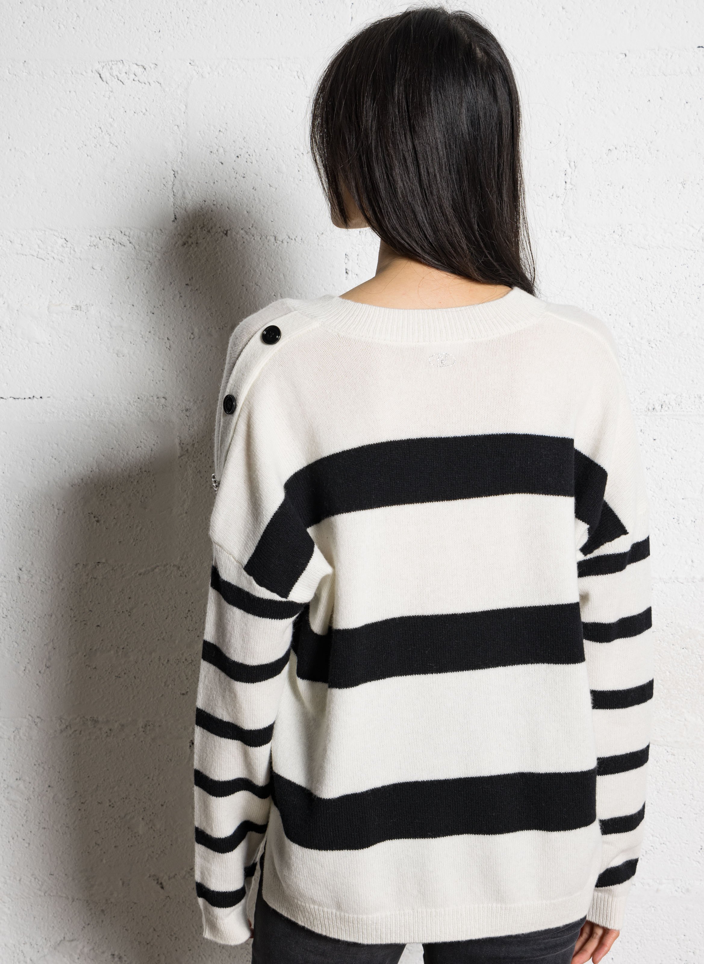 Pull oversize col v en laine LIU JO Multicolore