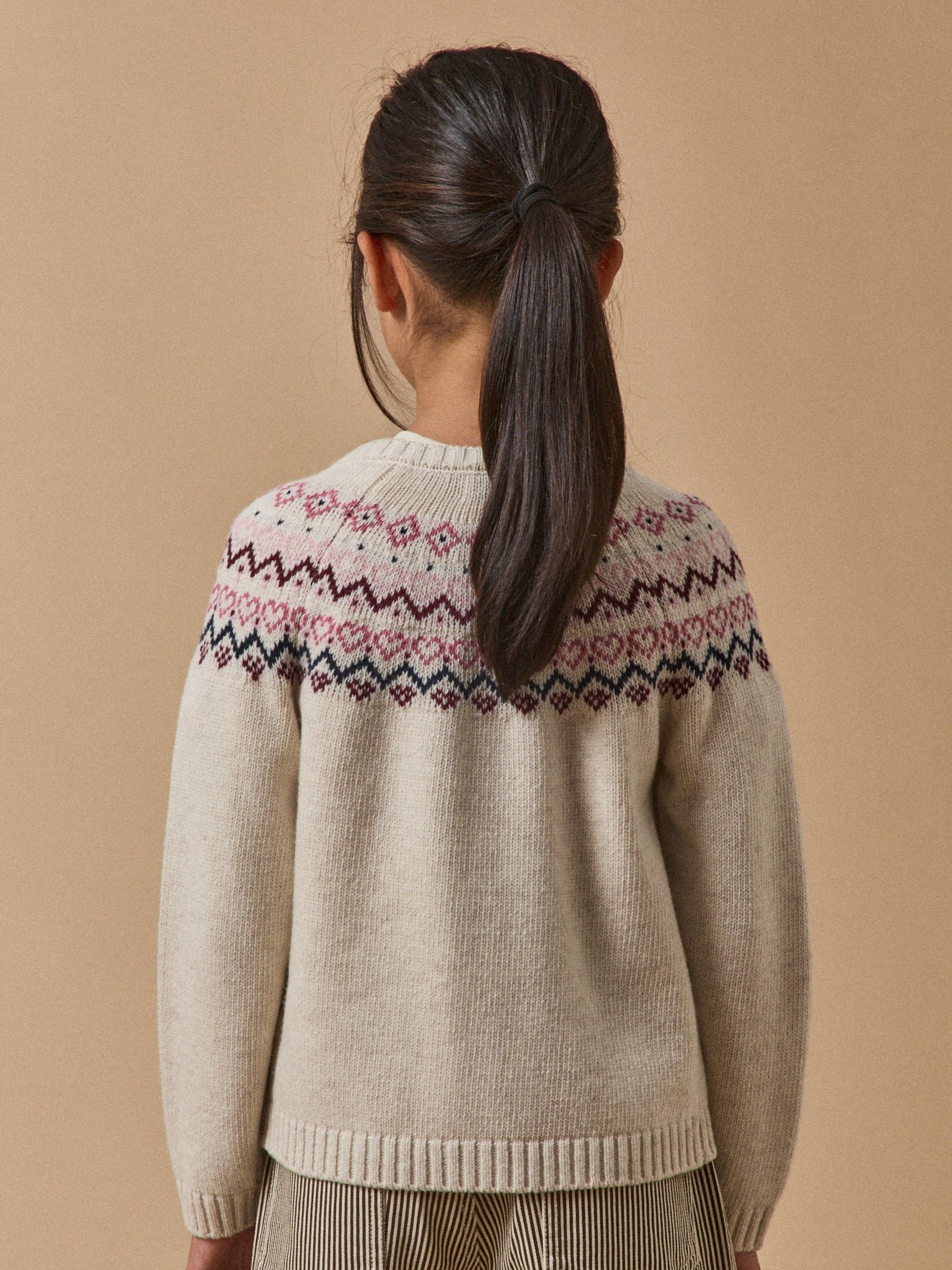 Jacquard cardigan CYRILLUS Red