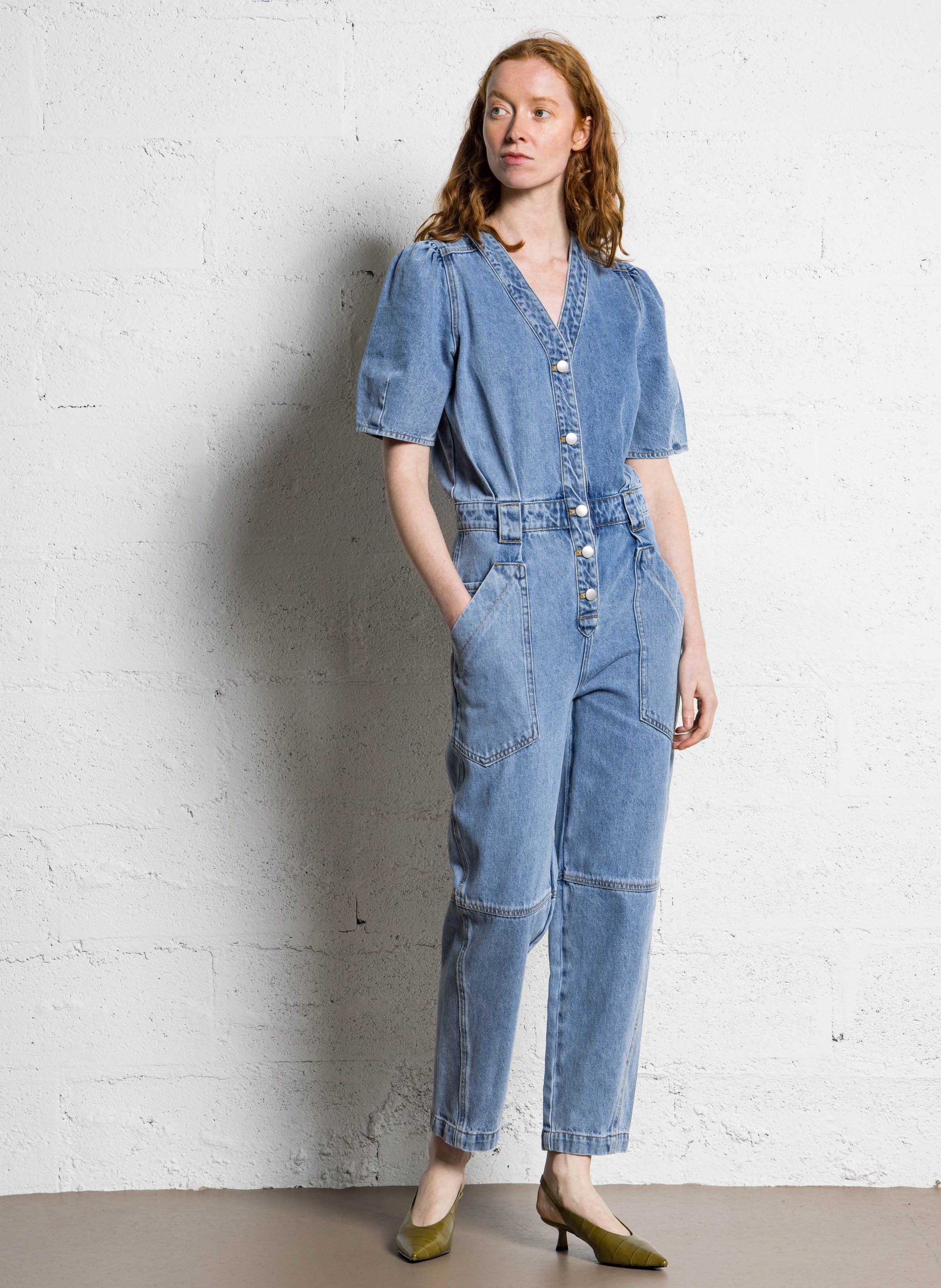 Combinaison droite en coton SUNCOO Bleu