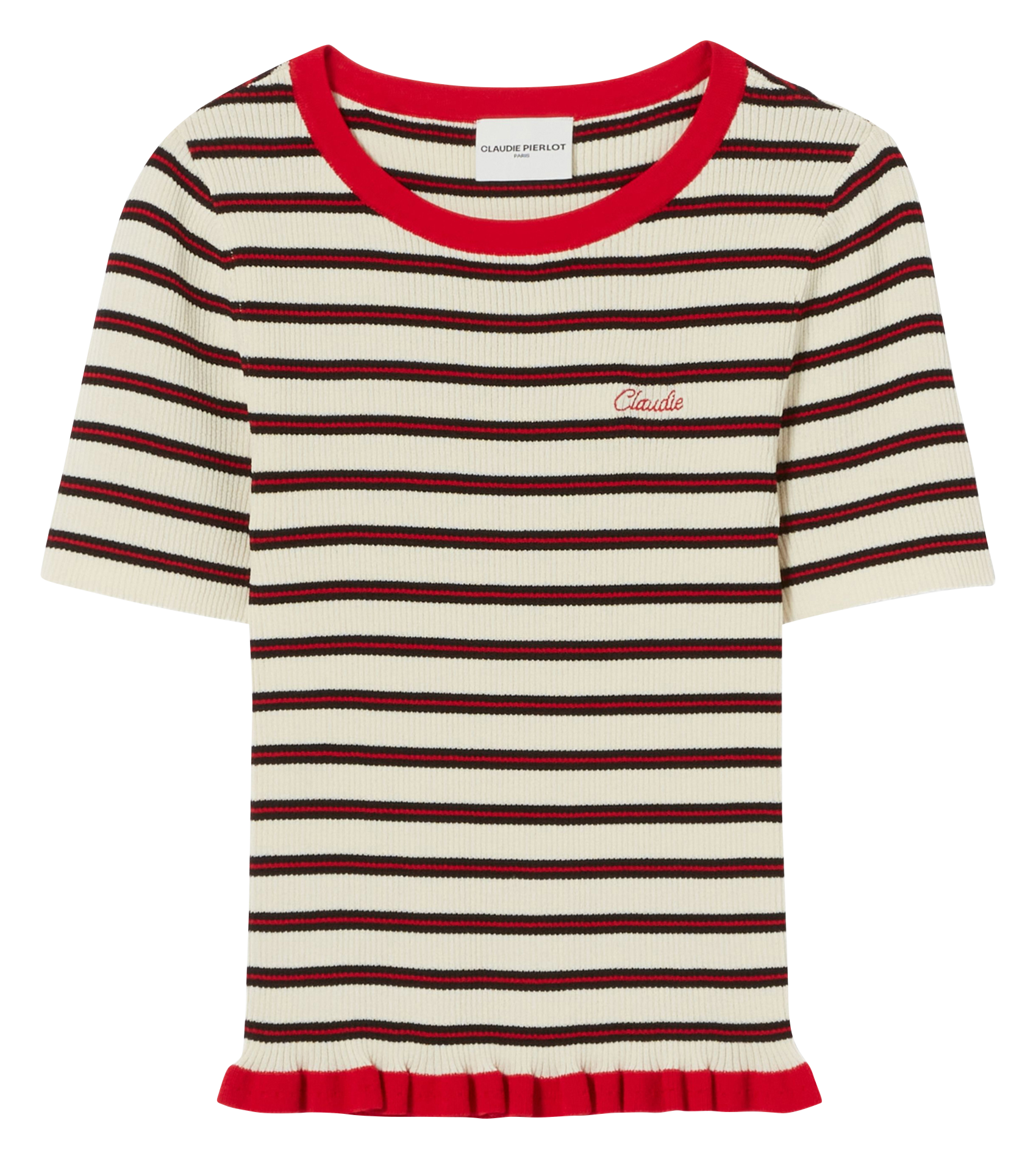 Tee-shirt col rond rayé CLAUDIE PIERLOT Multicolore