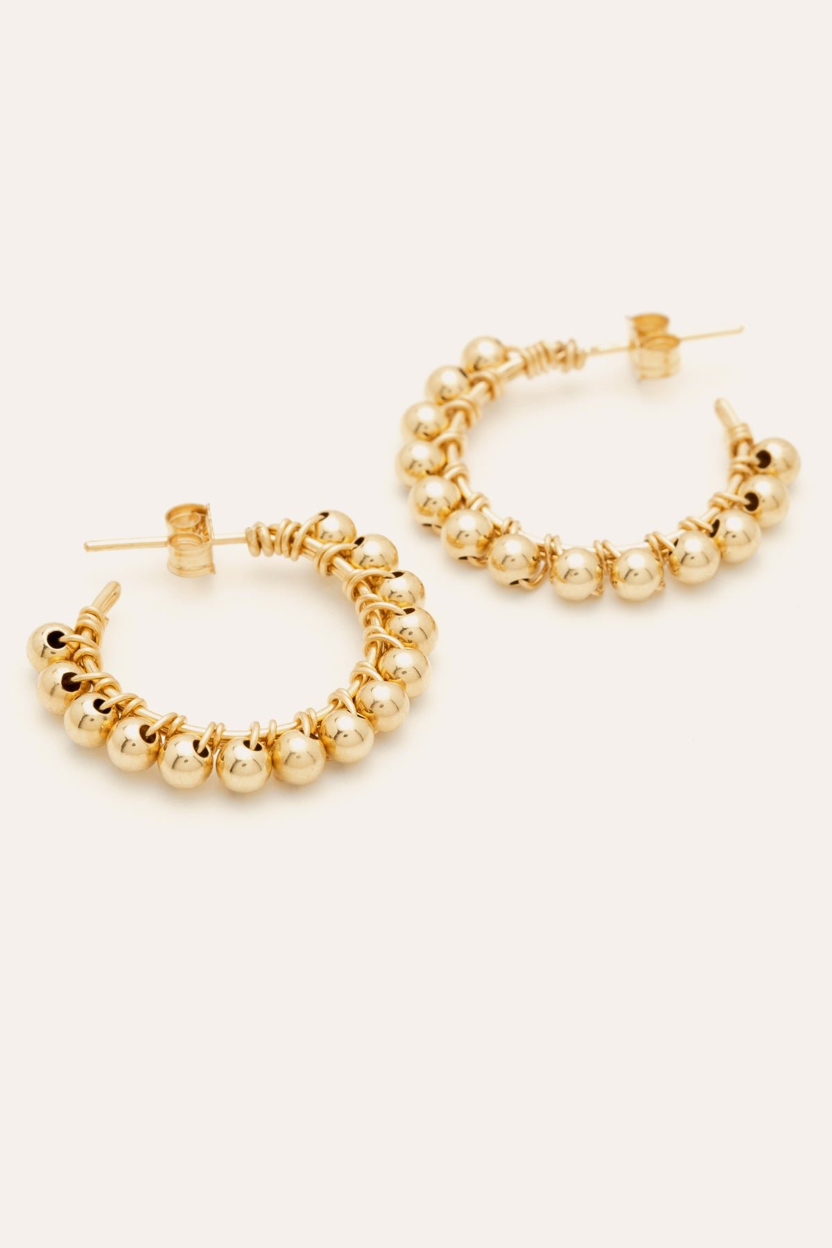 Large beaded hoop earrings YAY Golden