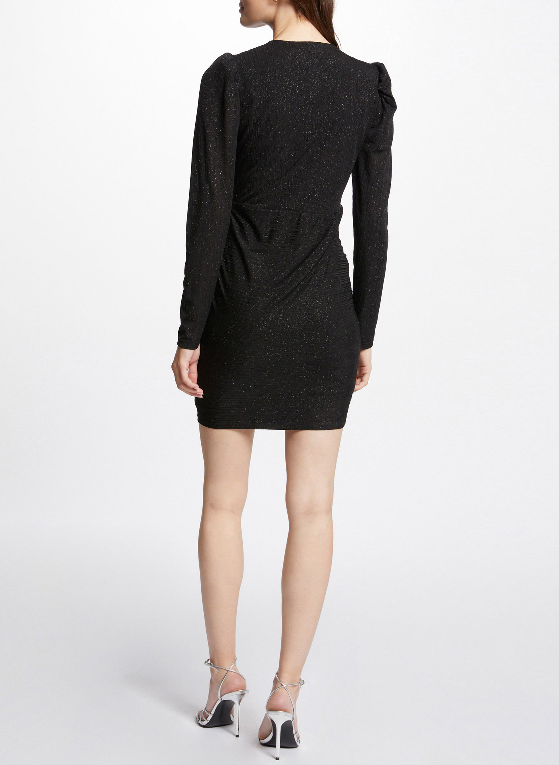 Robe courte cintrée cache-coeur MORGAN Noir