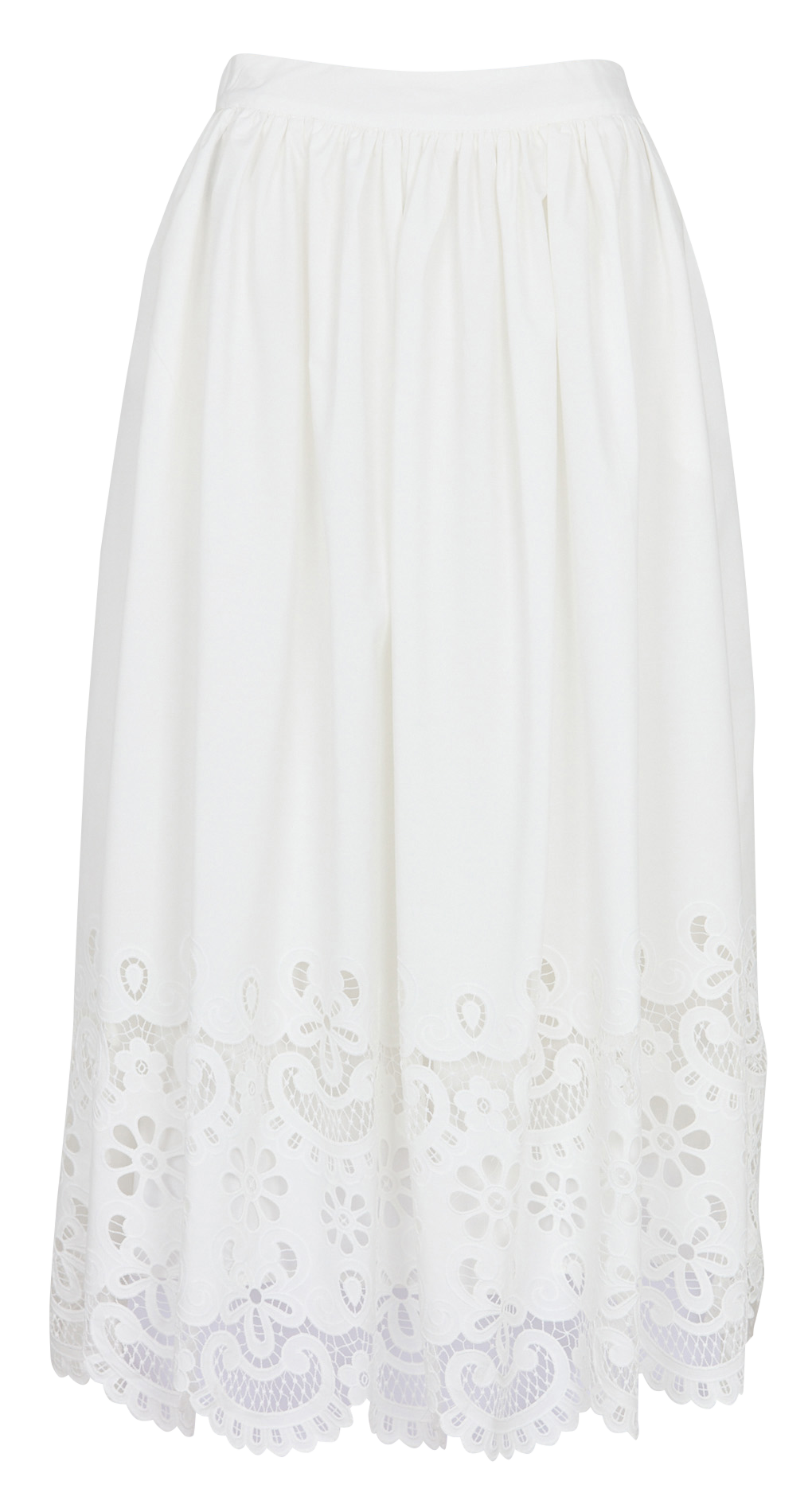 Cotton-blend midi skirt SEE U SOON White