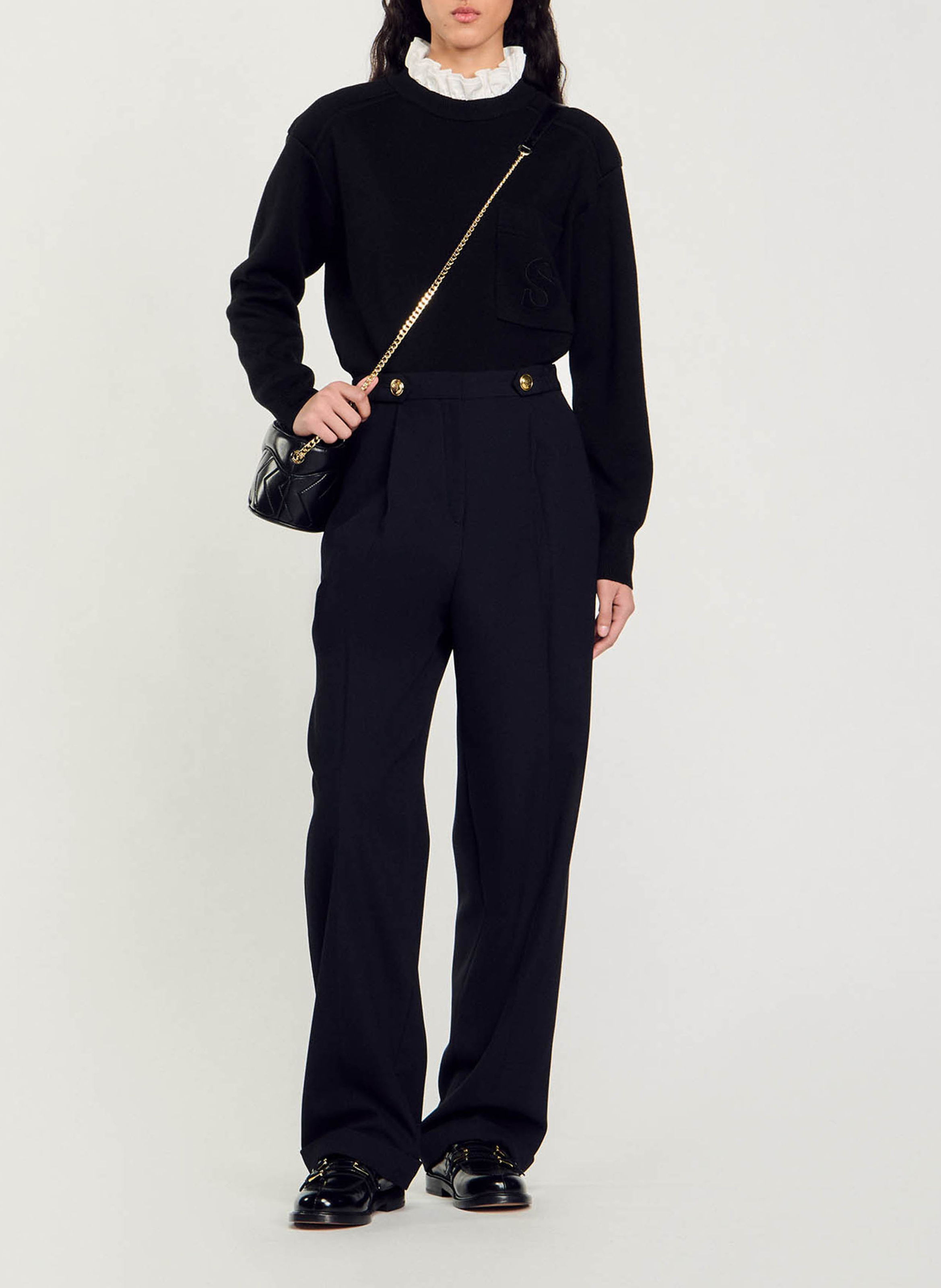 Pantalon large fluide SANDRO Noir