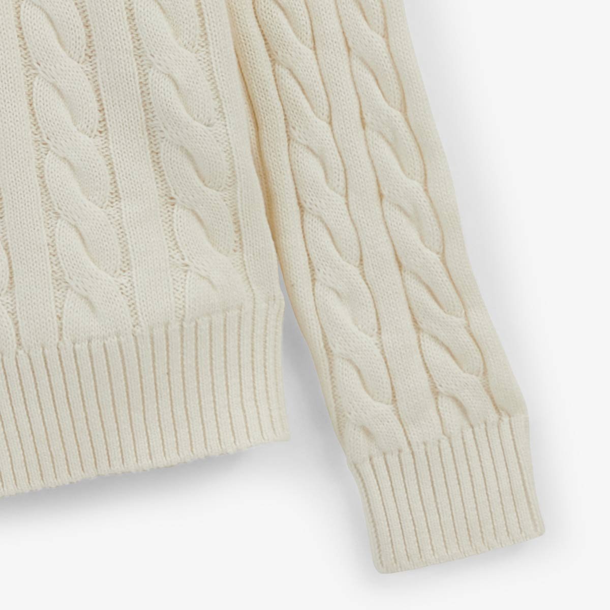 Twisted knit cotton and wool zip-up sweater SERGE BLANCO White