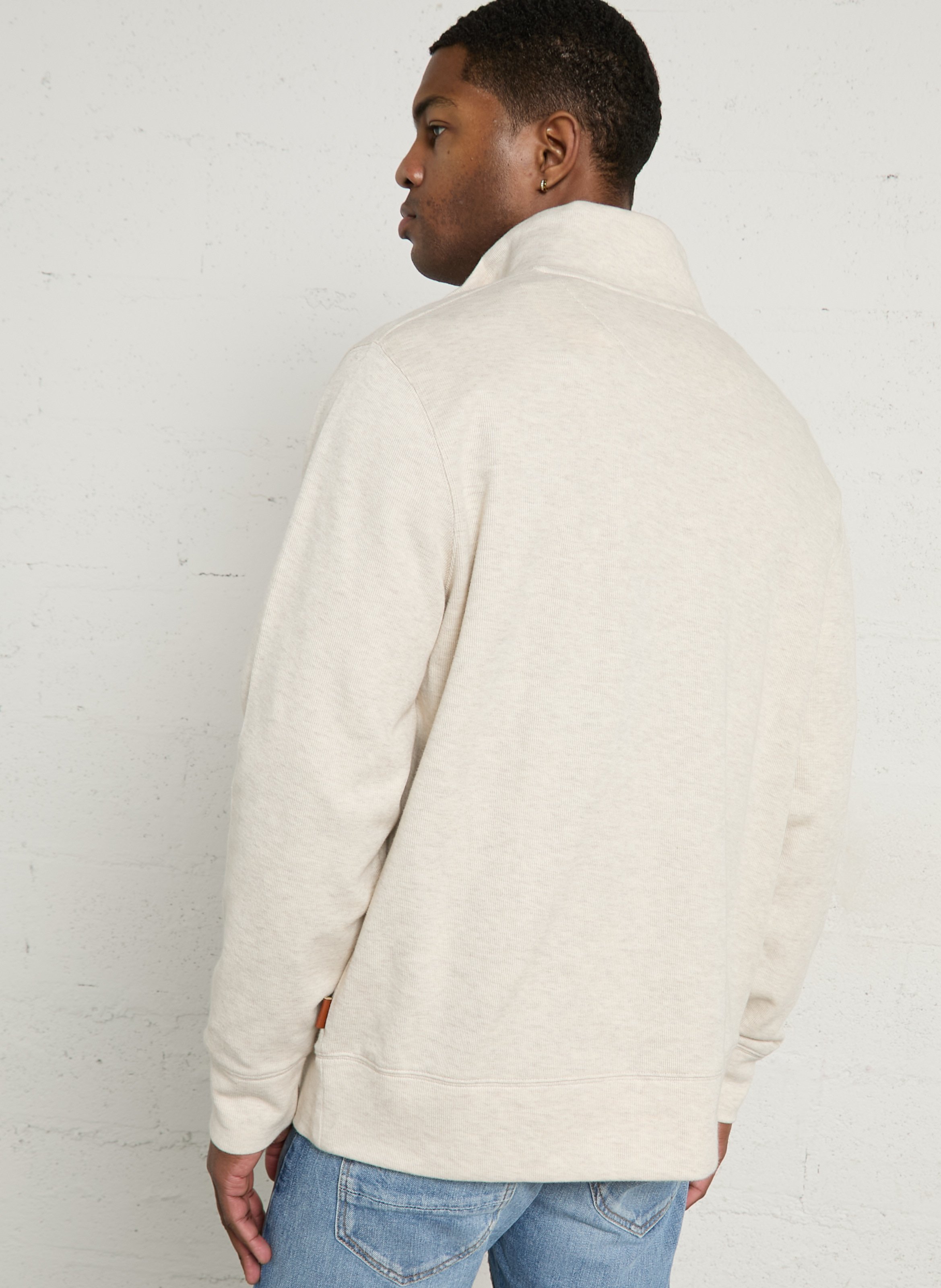 Pull droit col camionneur en coton GANT Beige