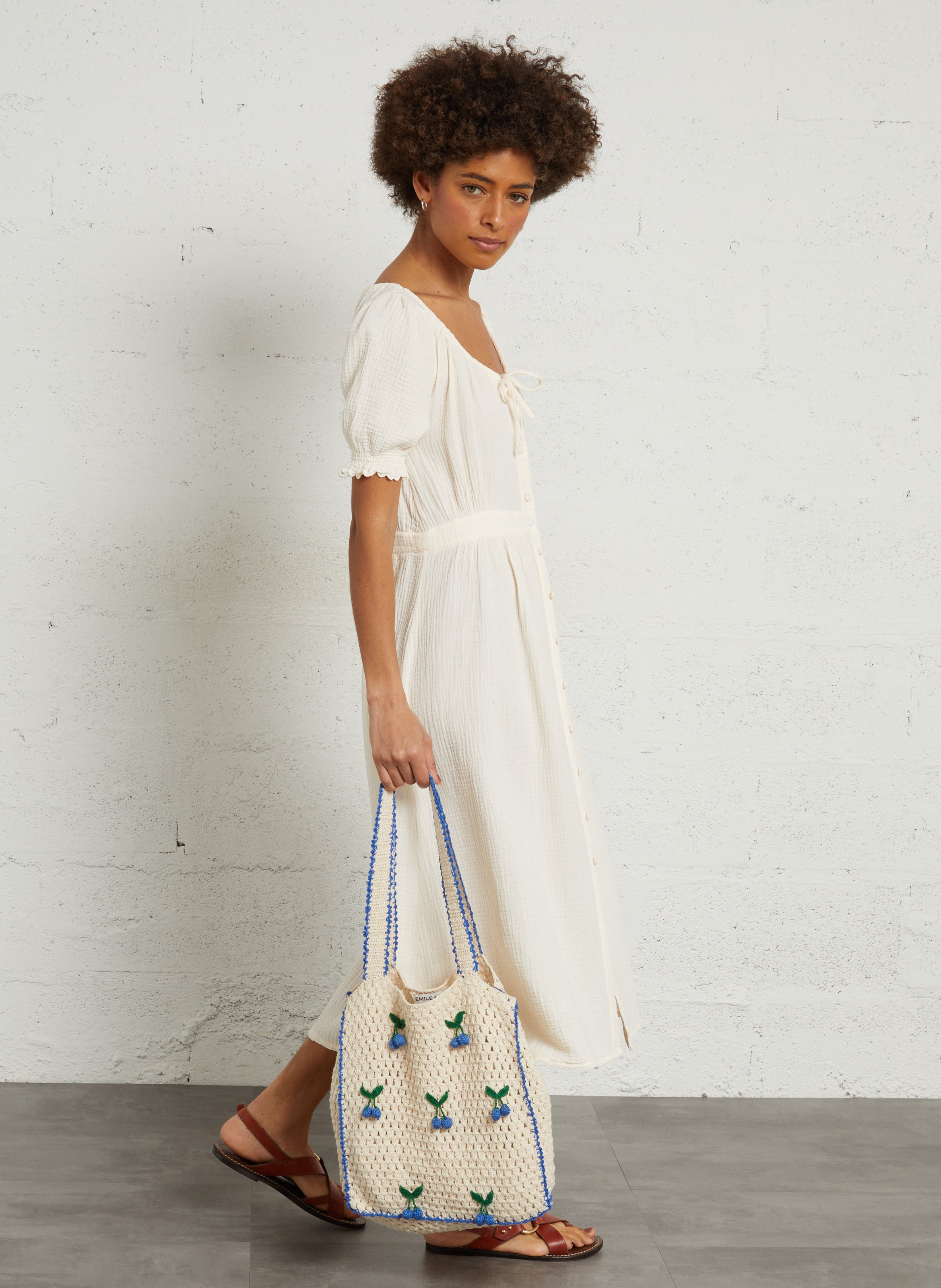 Cotton crochet bag EMILE ET IDA Blue