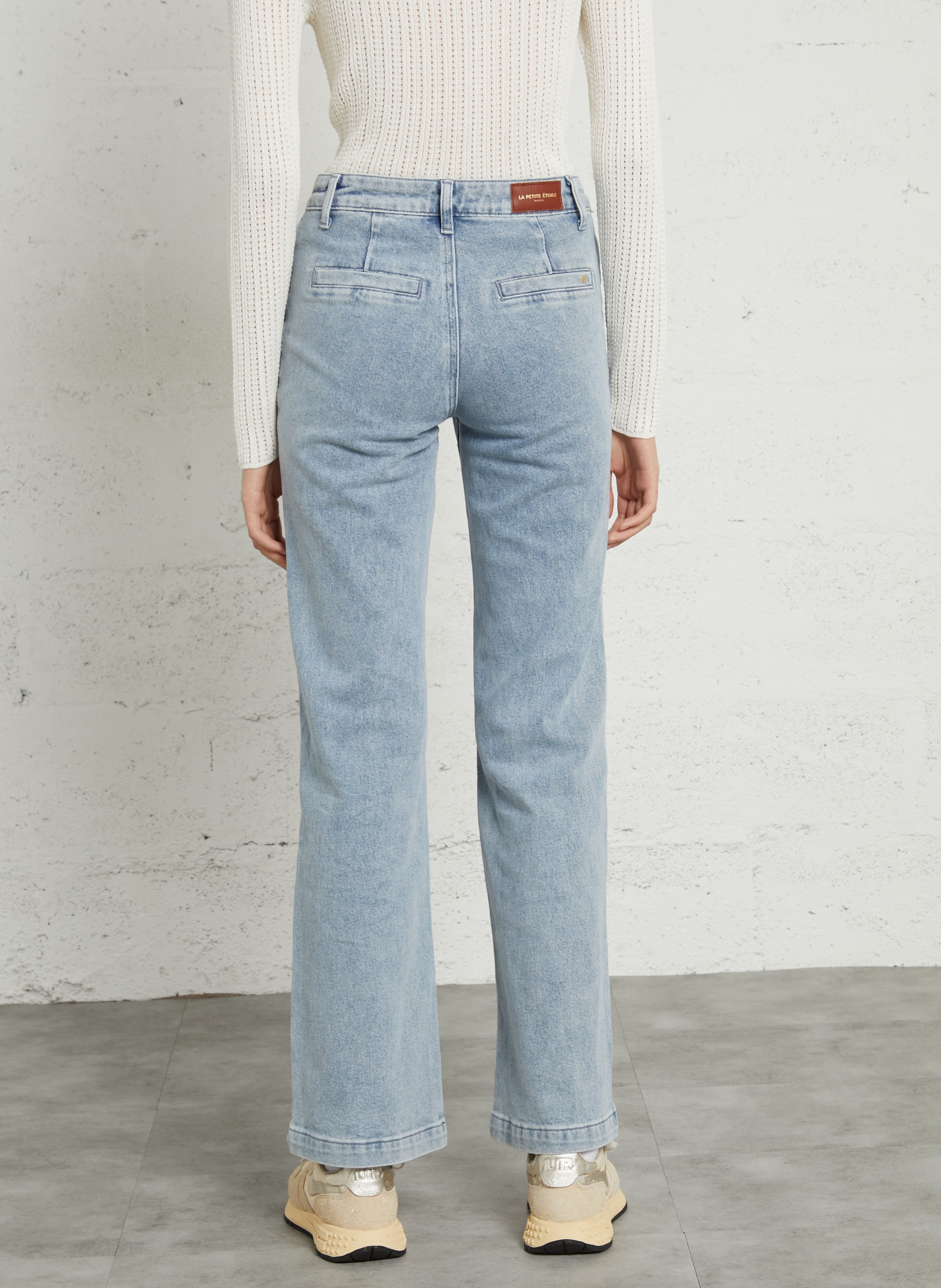 Jean évasé taille haute en coton mélangé LA PETITE ETOILE Bleu