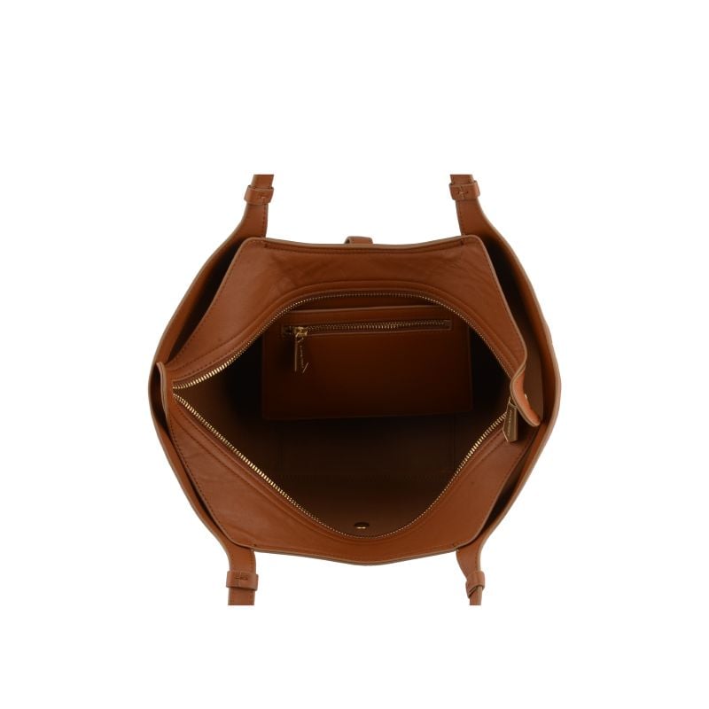 Sac porté épaule en cuir de vachette POURCHET Doré