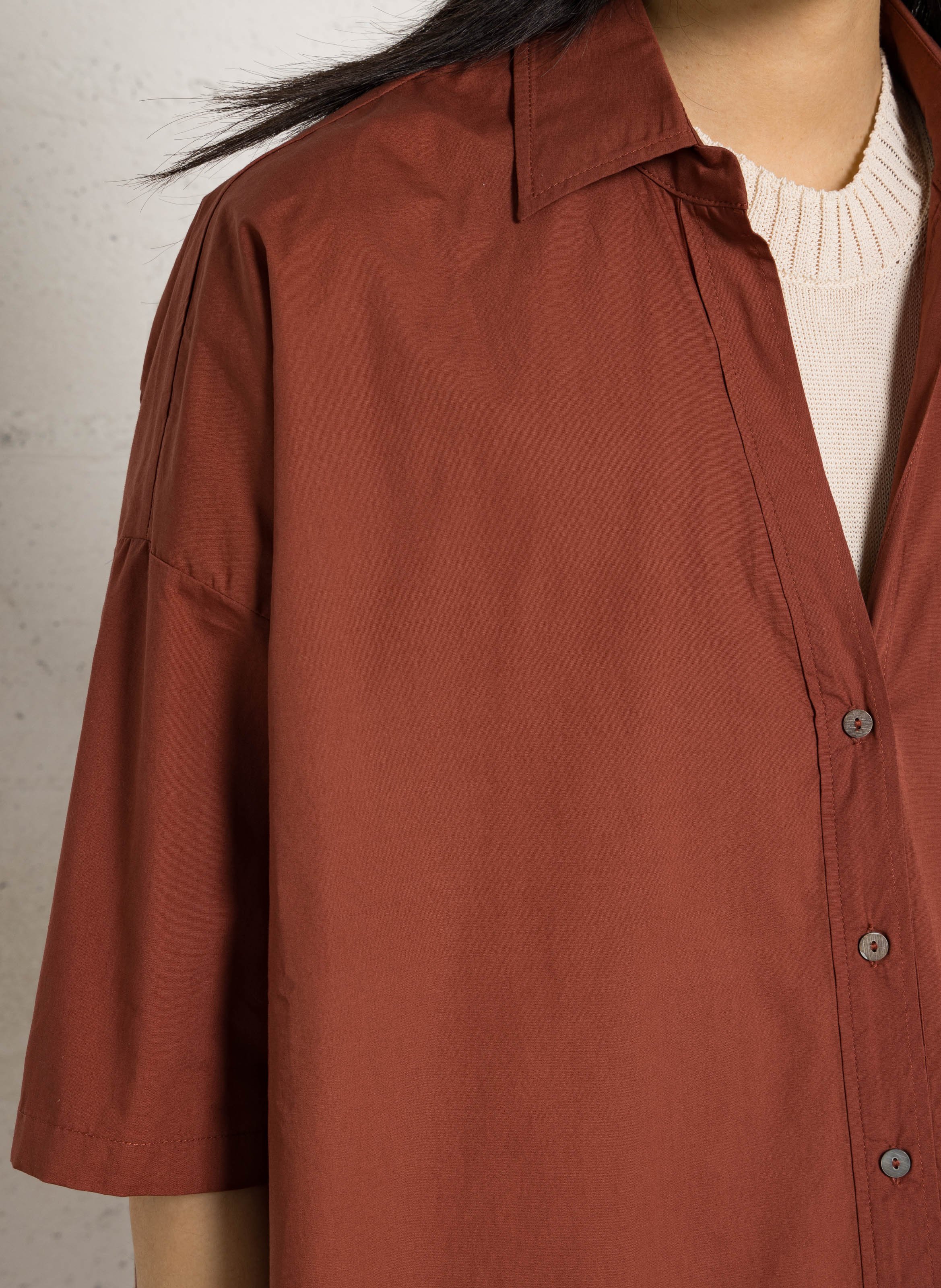 Chemise oversize en coton DIEGA Rouge