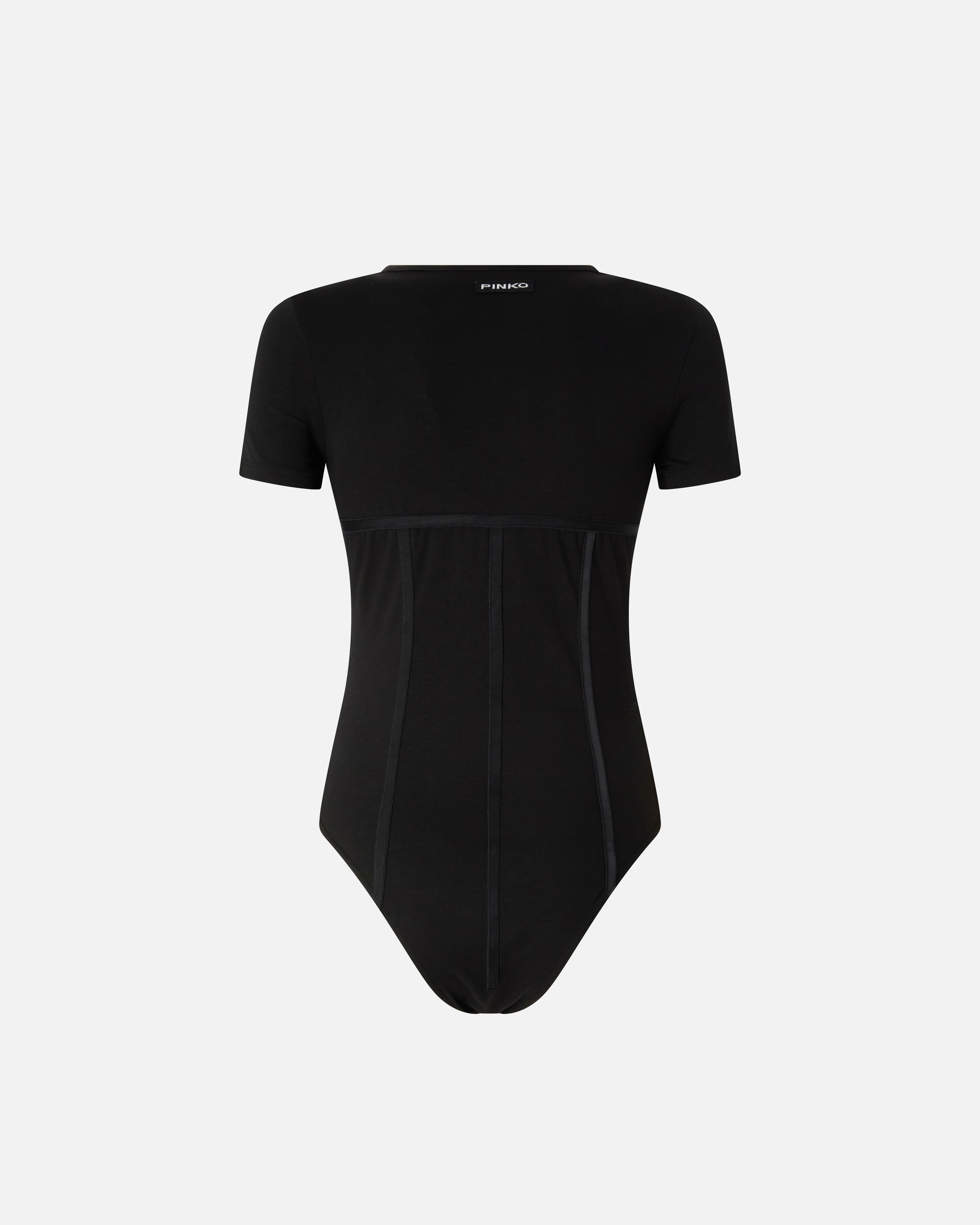 Body bustier à manches courtes PINKO Noir