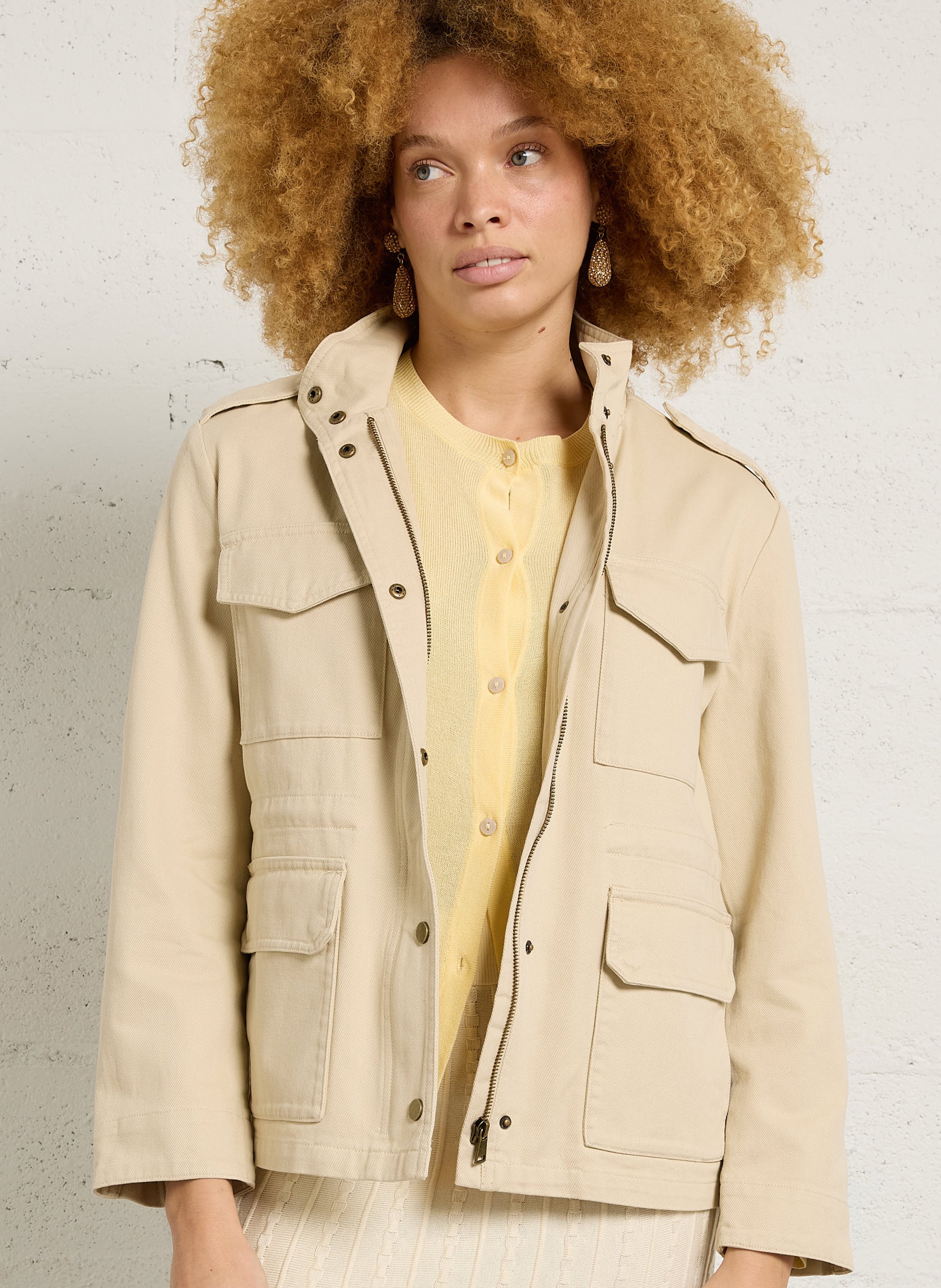 Cotton sharienne jacket MAISON 123 Beige