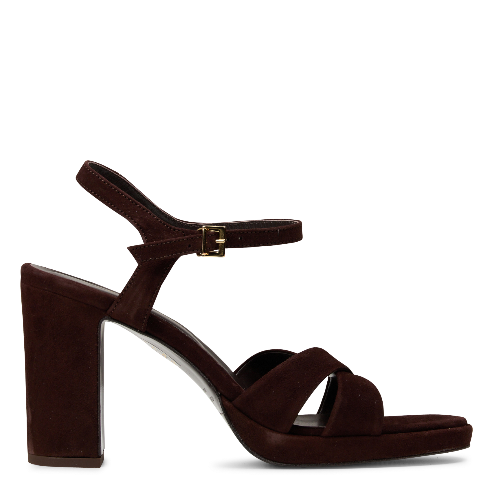 Sandales à talons en cuir velours MELLOW YELLOW Marron