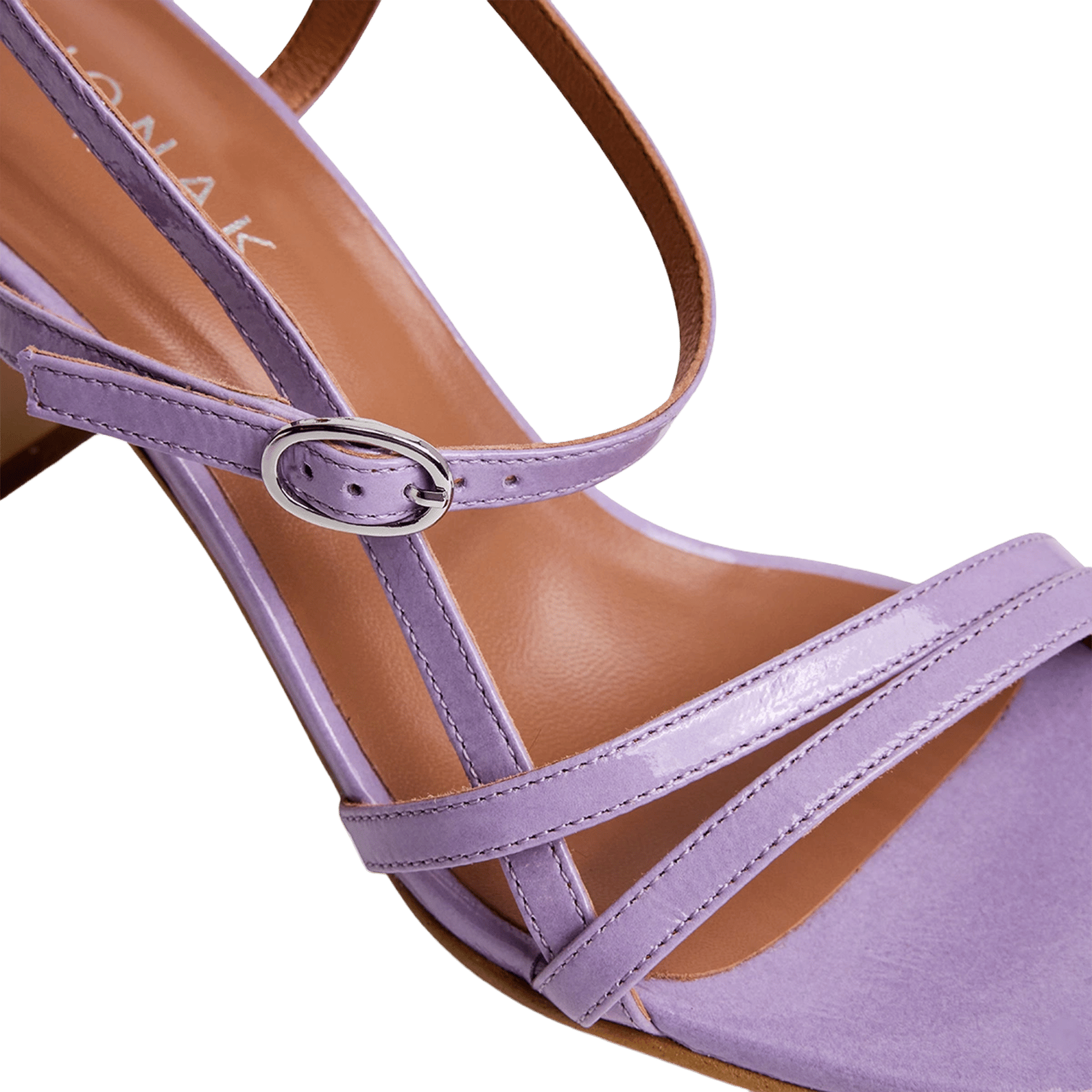 Sandales à talons et brides en cuir verni JONAK Violet