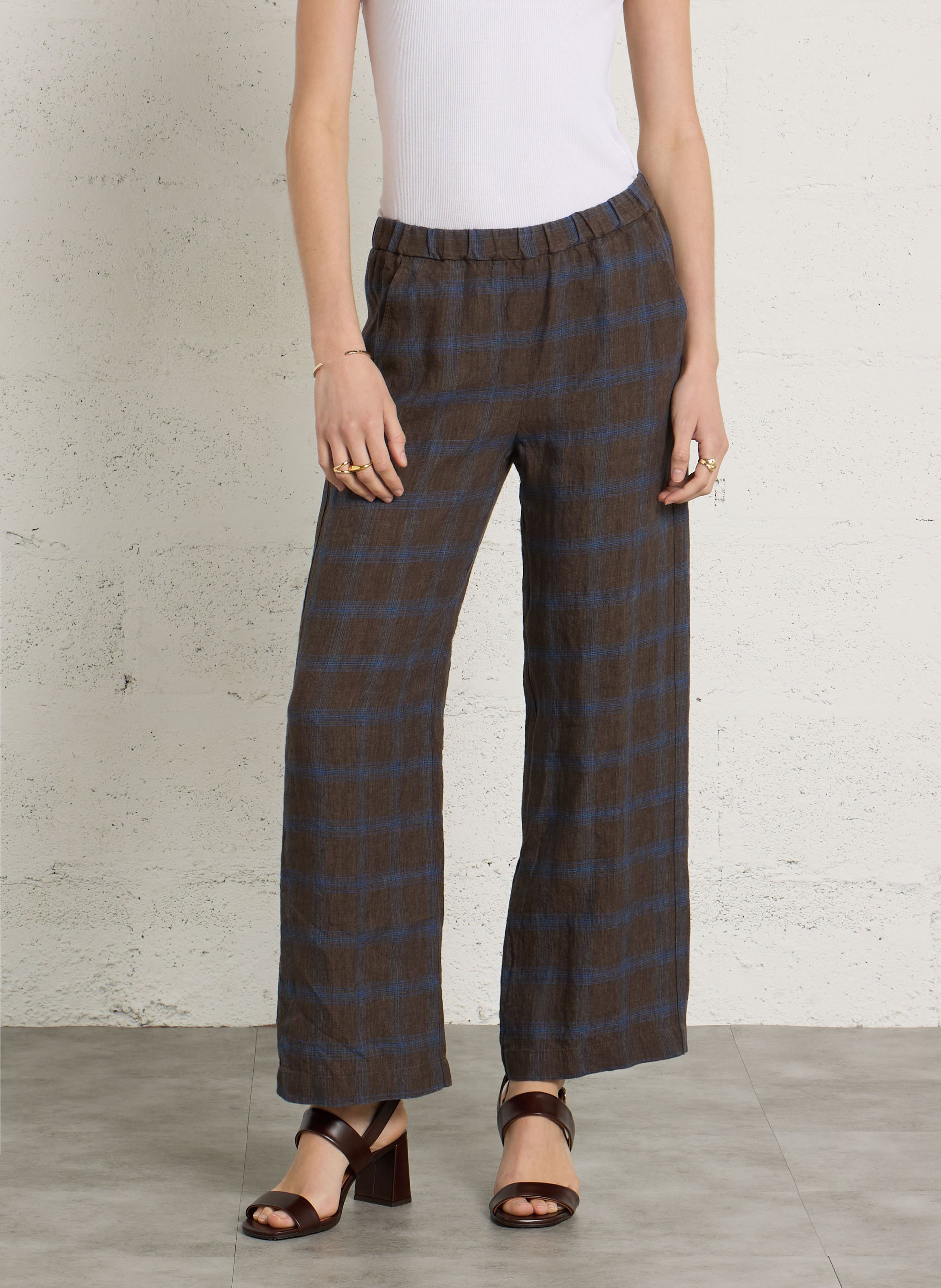 Straight-leg linen pants DIEGA Multicolored