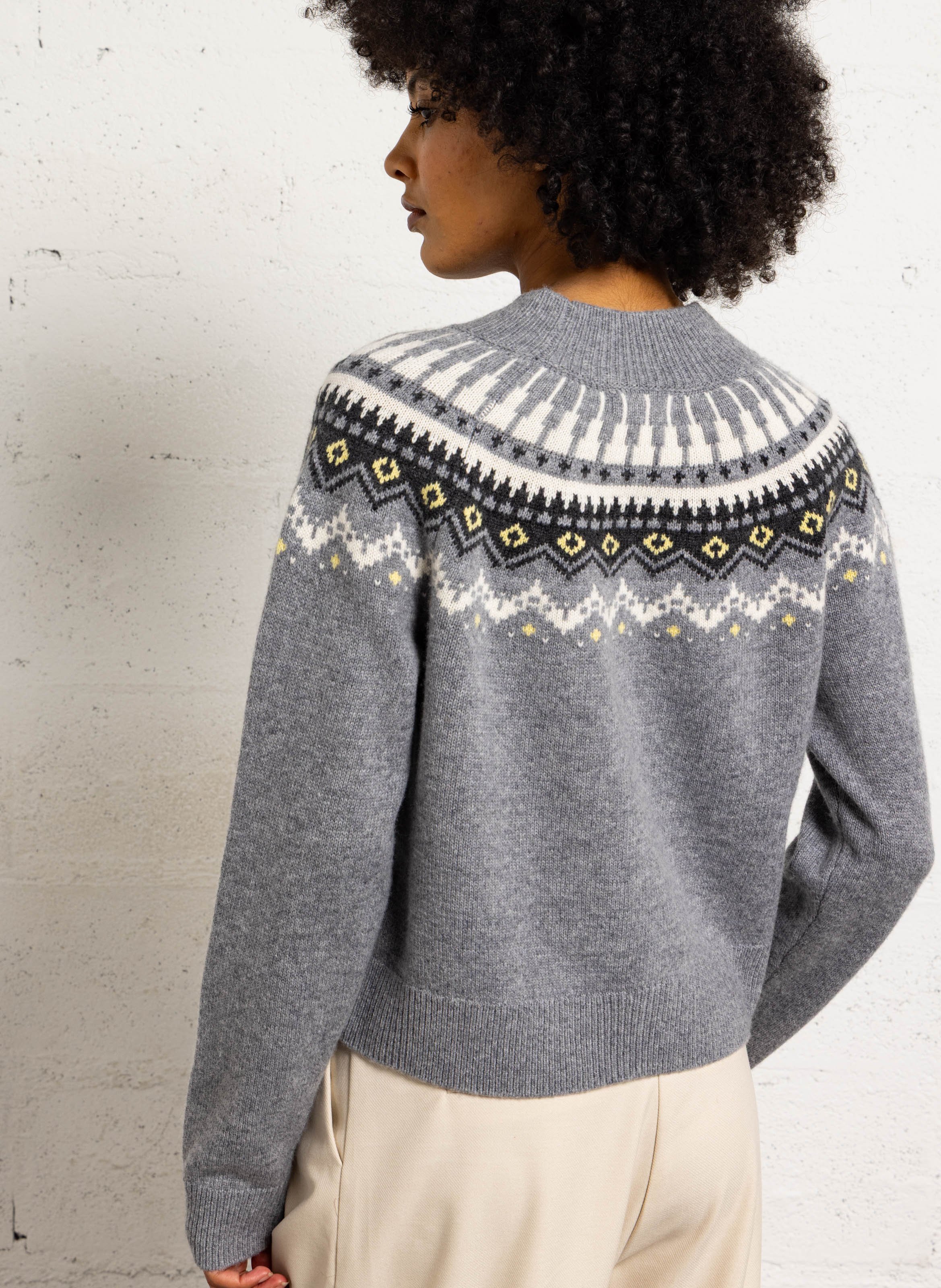 Jacquardtrui met ronde hals SUNCOO Grijs