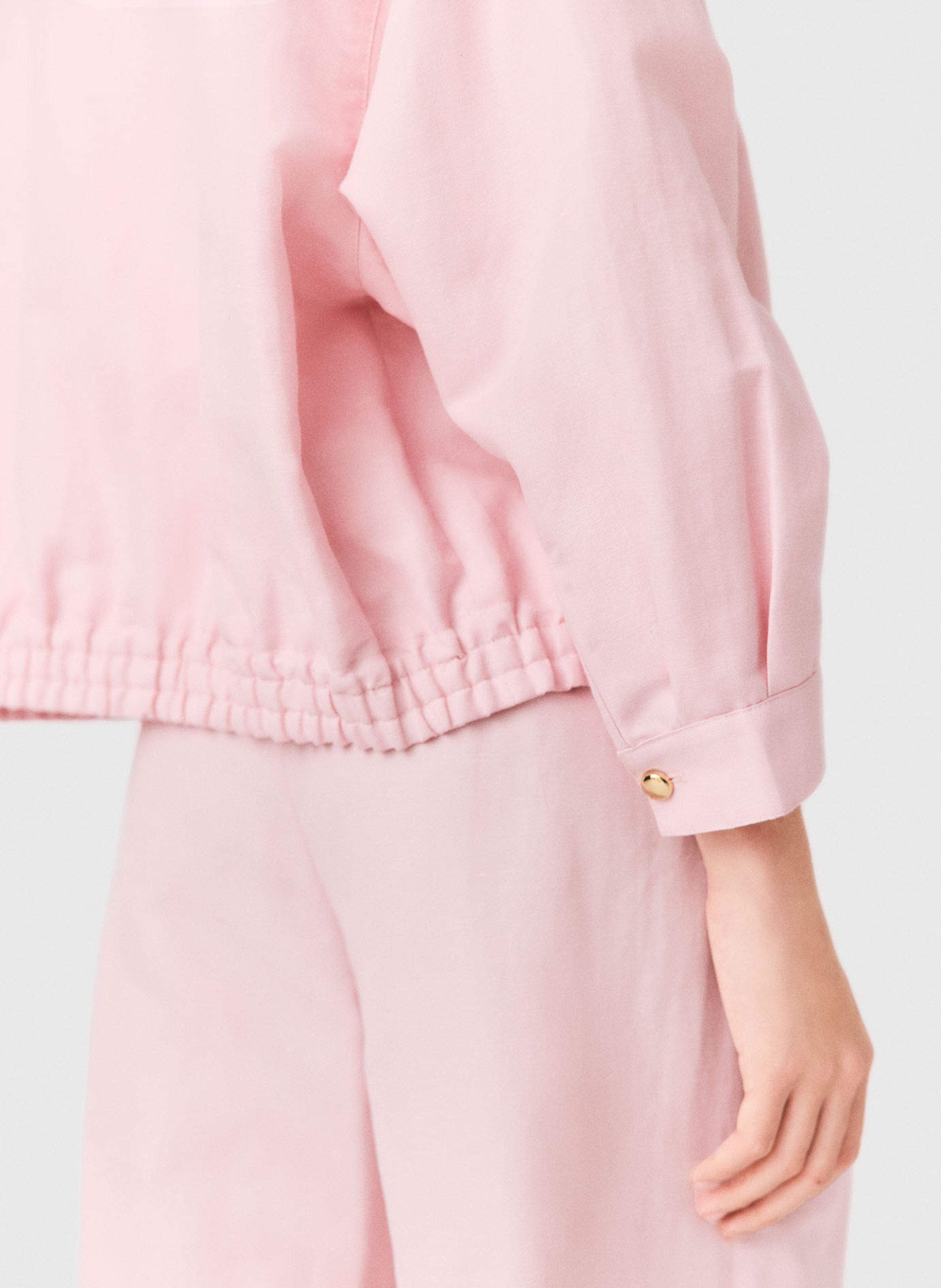 Veste oversize en coton et lin MAJE Rose