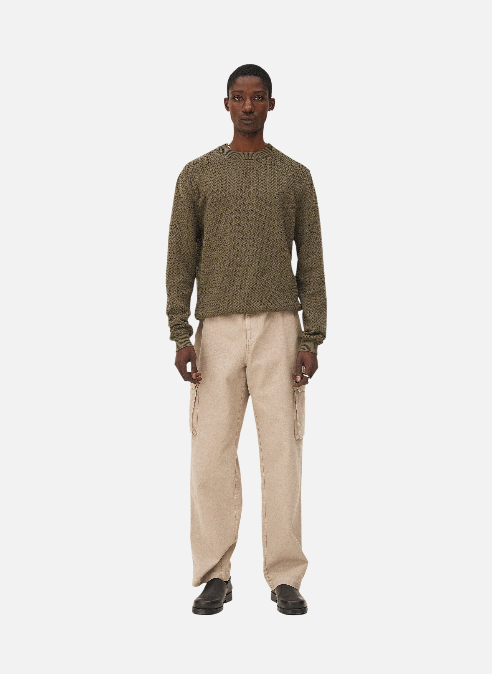 Long-sleeved polo in khaki ROMA Noyoco Green