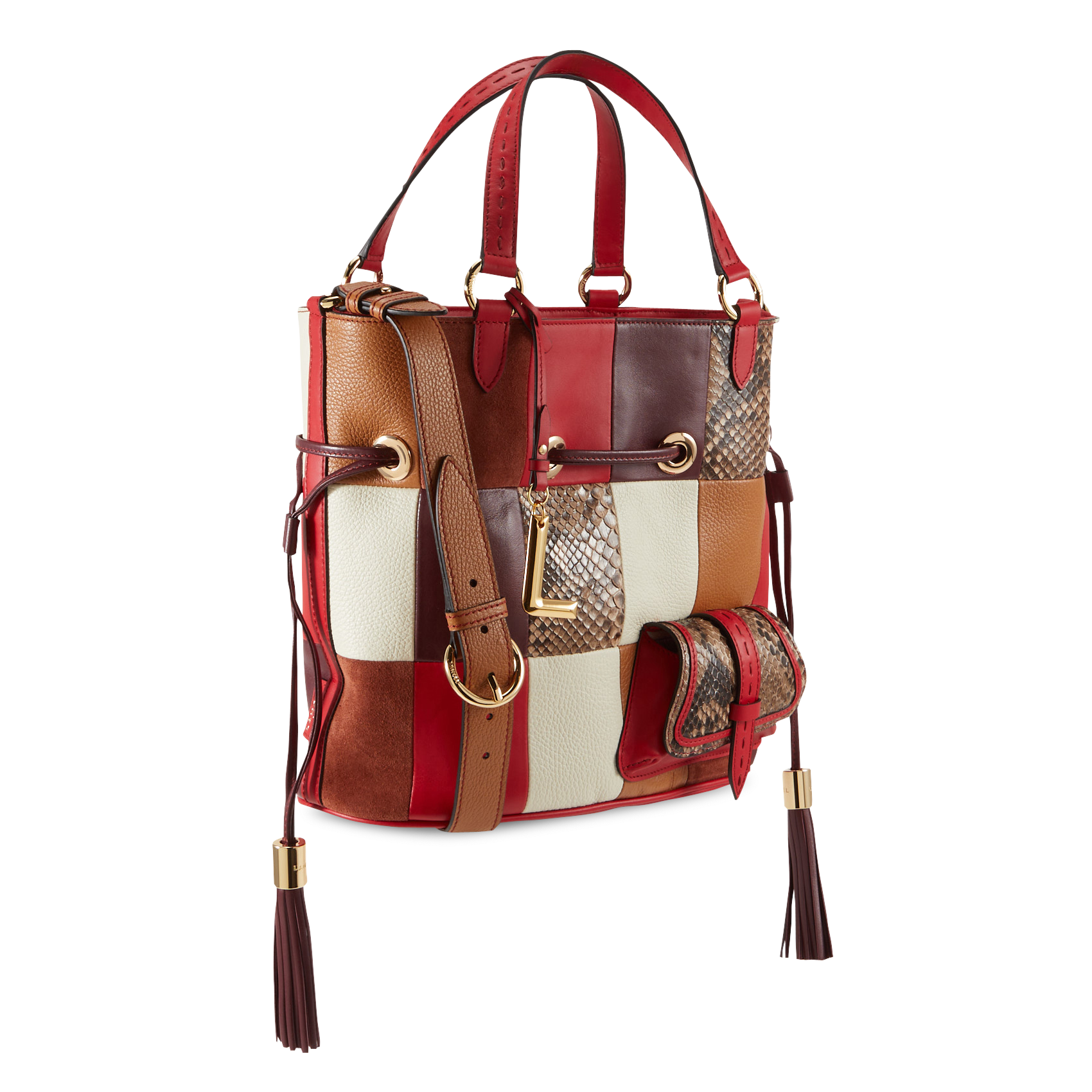 Beuteltasche aus Leder LANCEL Rot