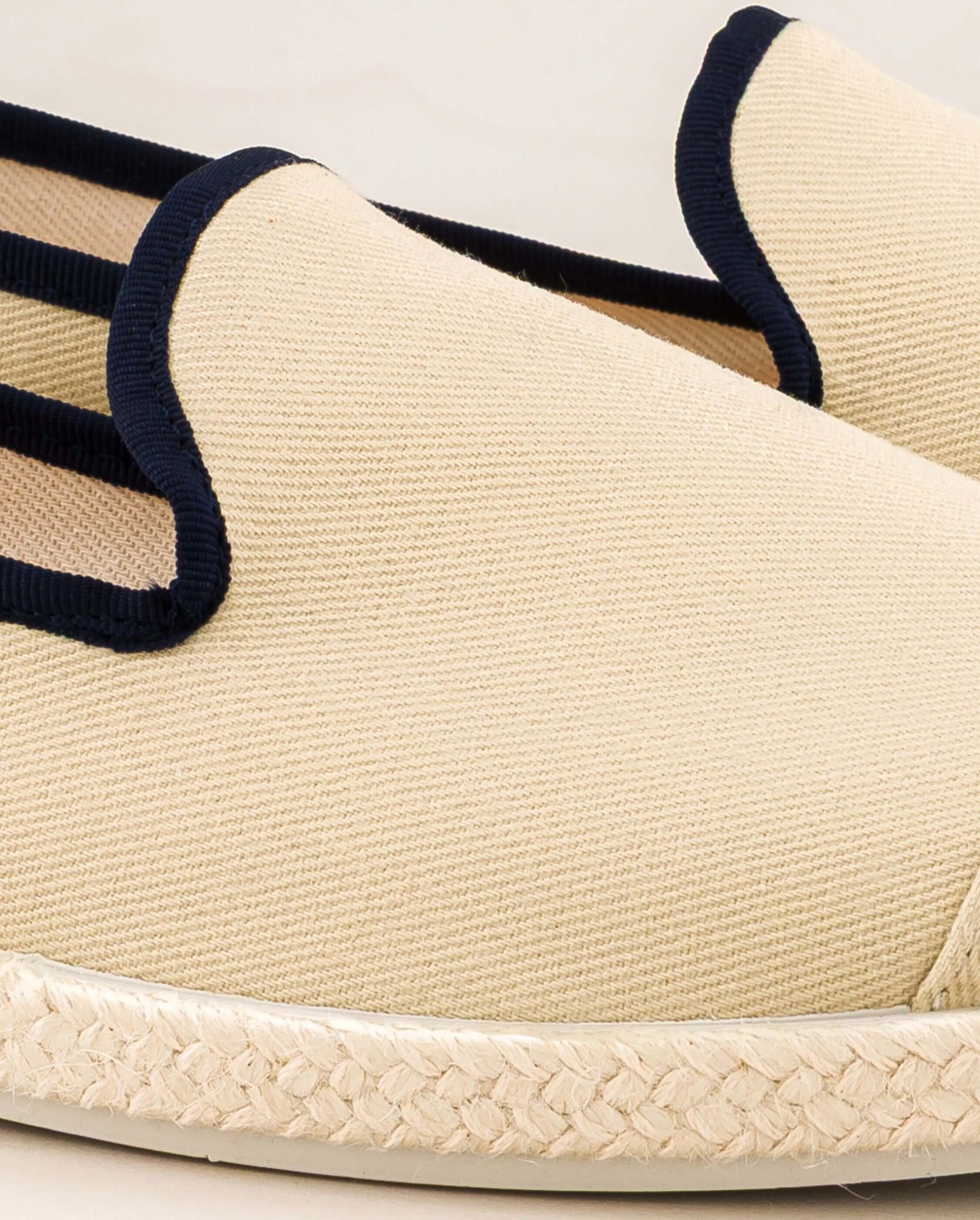 Men's espadrilles, beige cotton navy ANGARDE Beige