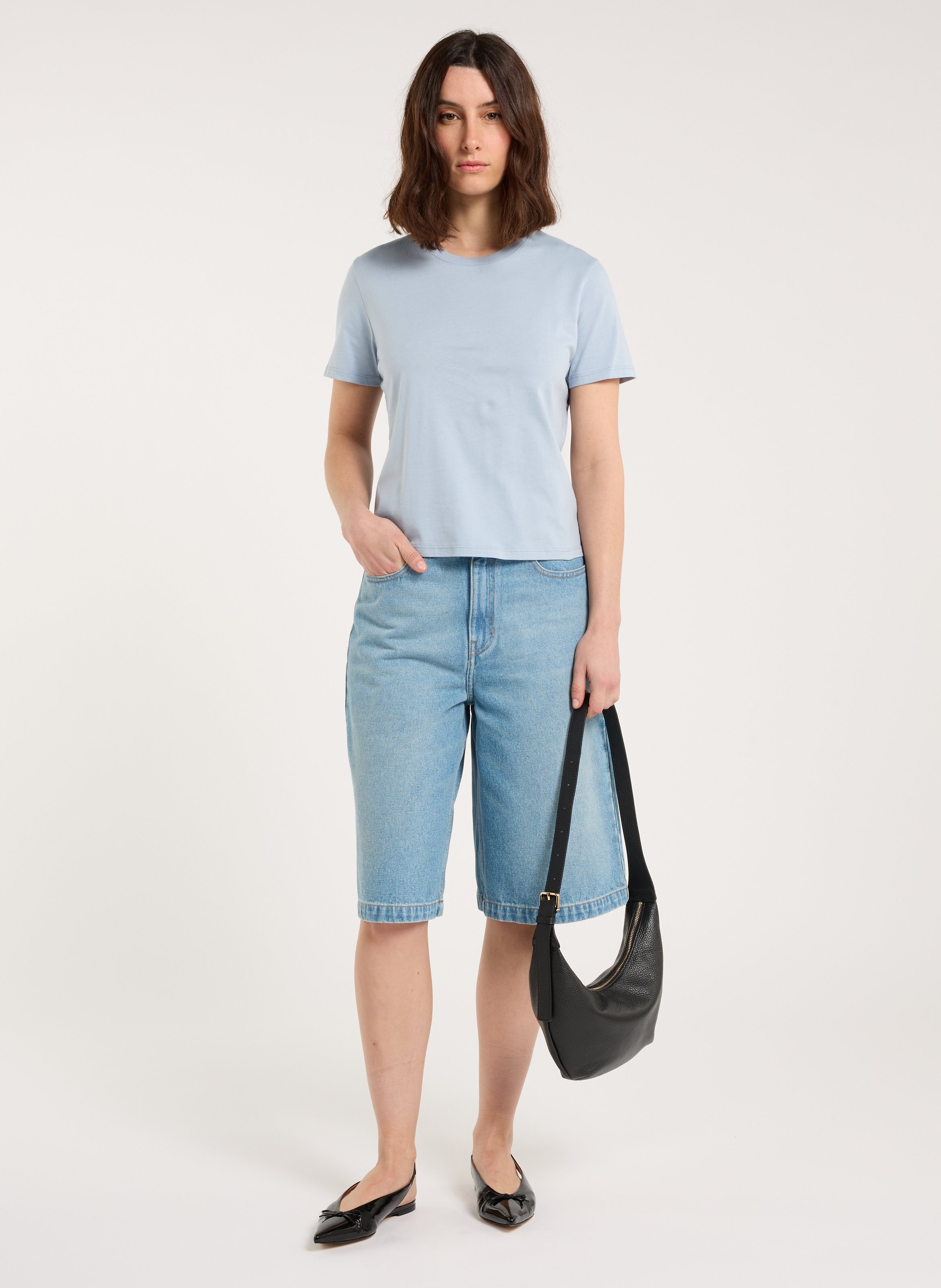 Baumwoll-Pullover mit Rundhalsausschnitt SAISON 1865 Blau