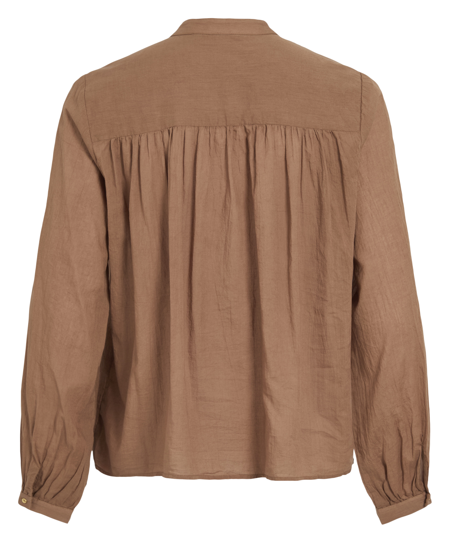 Oversized round neck organic cotton shirt VILA Brown