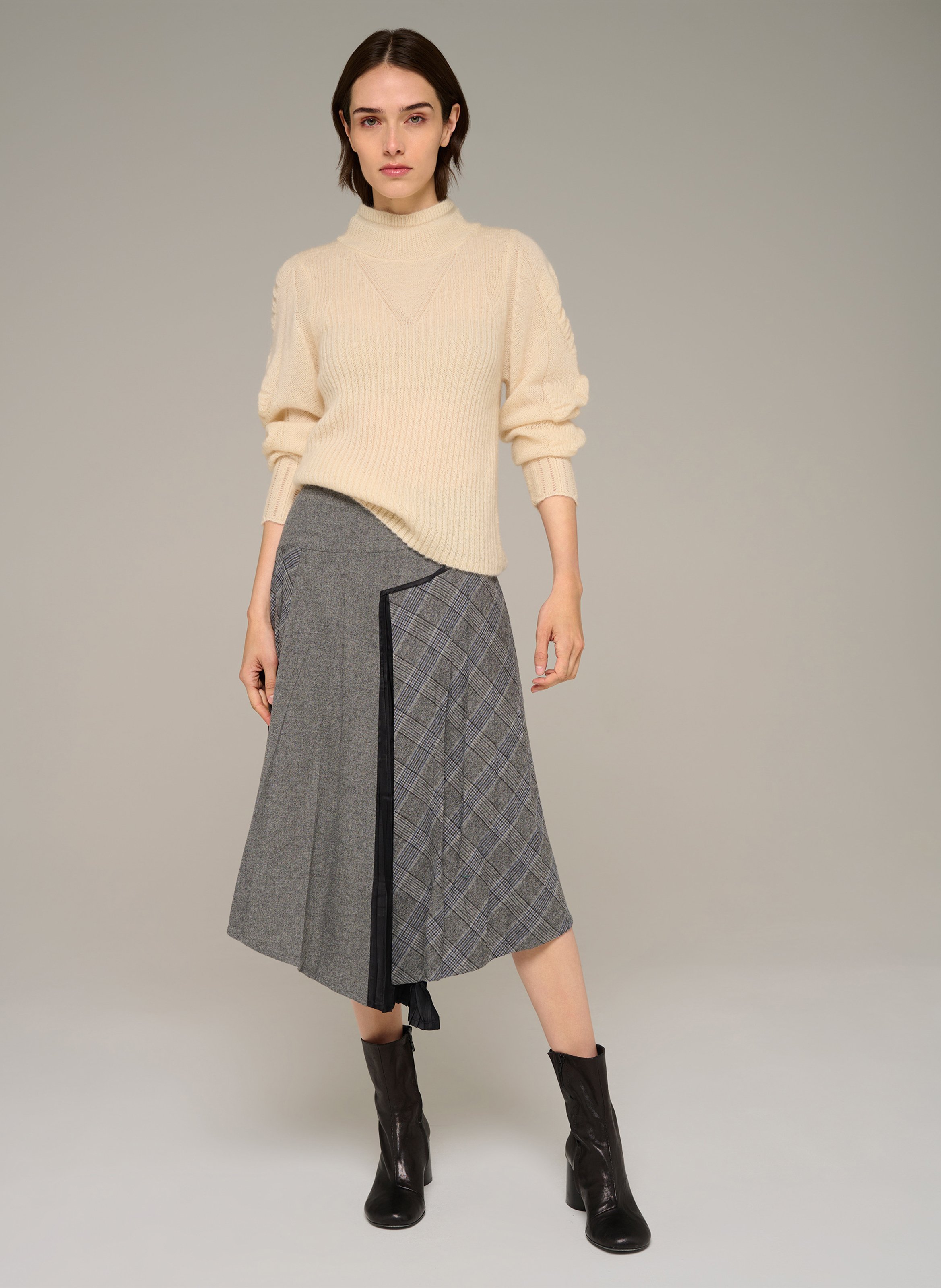 Pull droit en laine mélangée COTELAC Beige