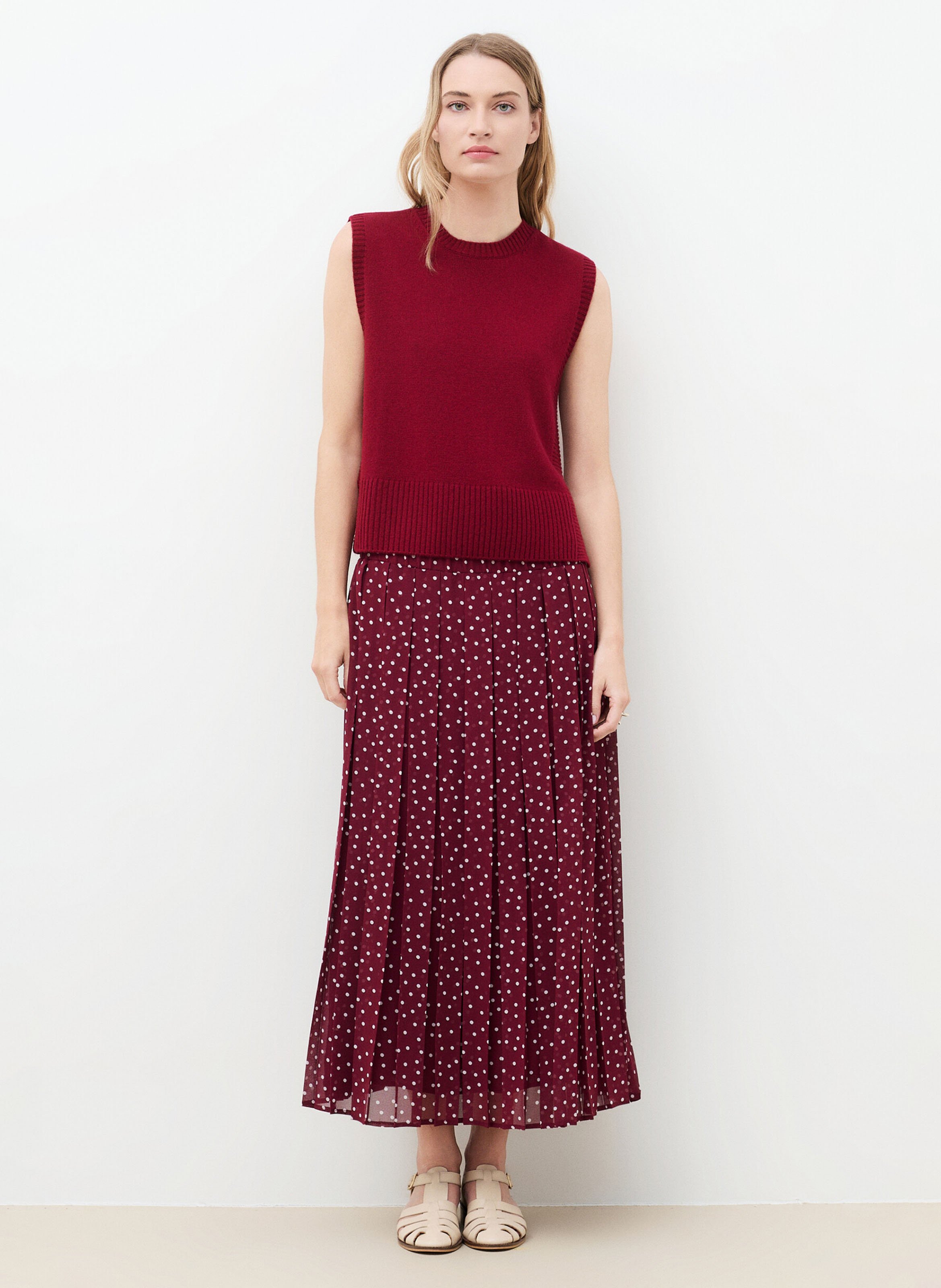 Rundhalspullover aus Wollmix CAROLL Rot
