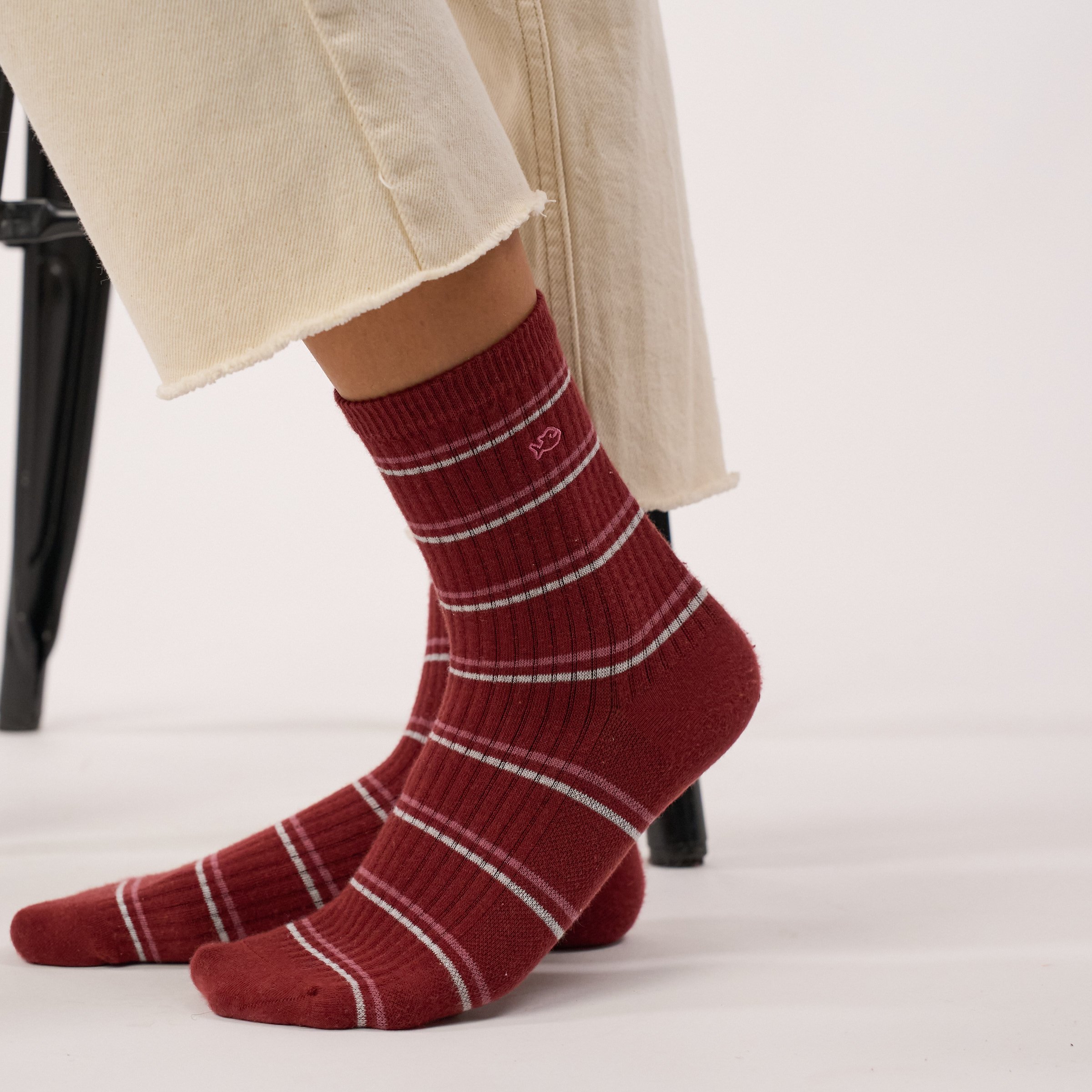 Combed cotton striped socks BILLYBELT Red
