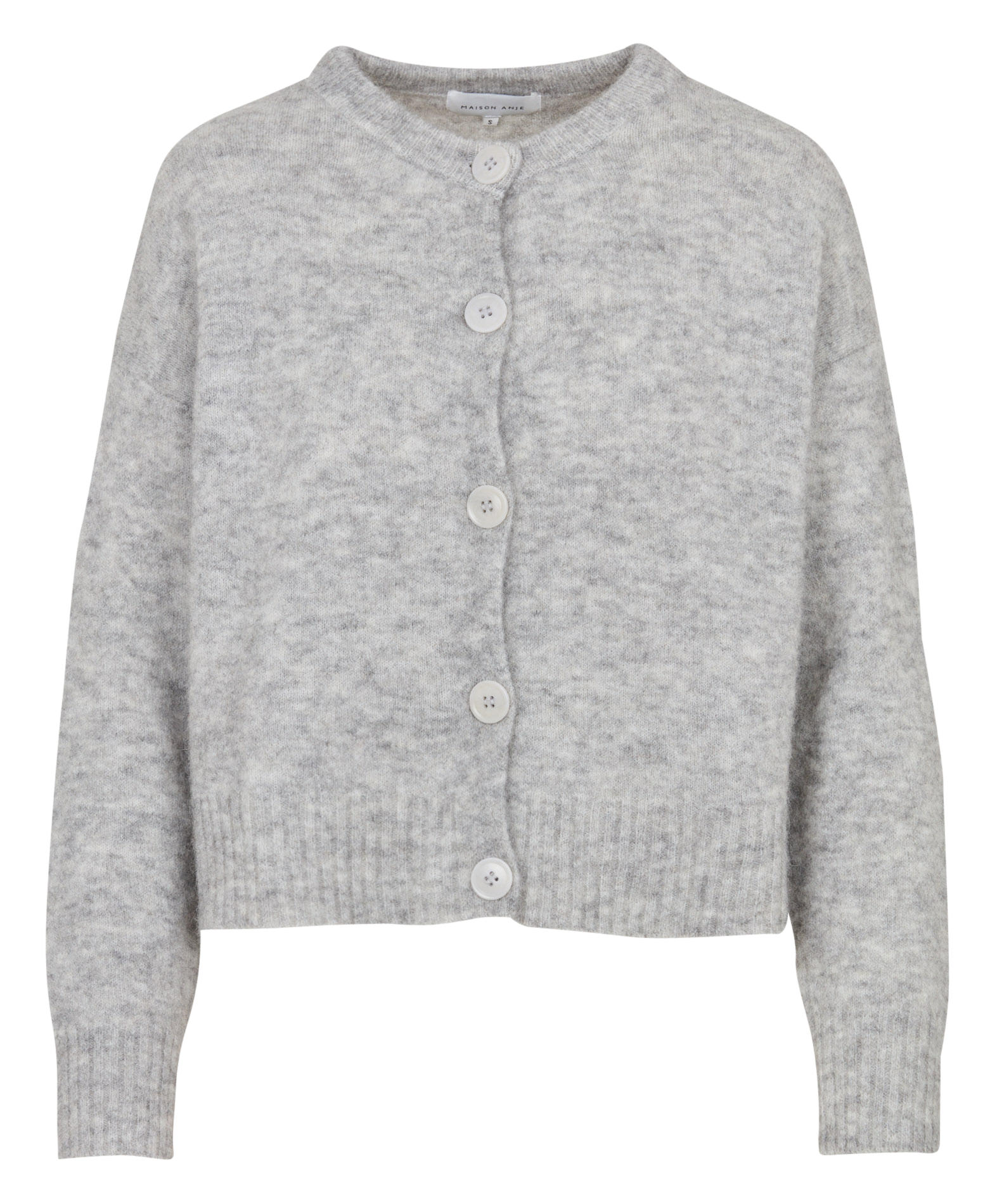Cardigan droit en maille MAISON ANJE Argent