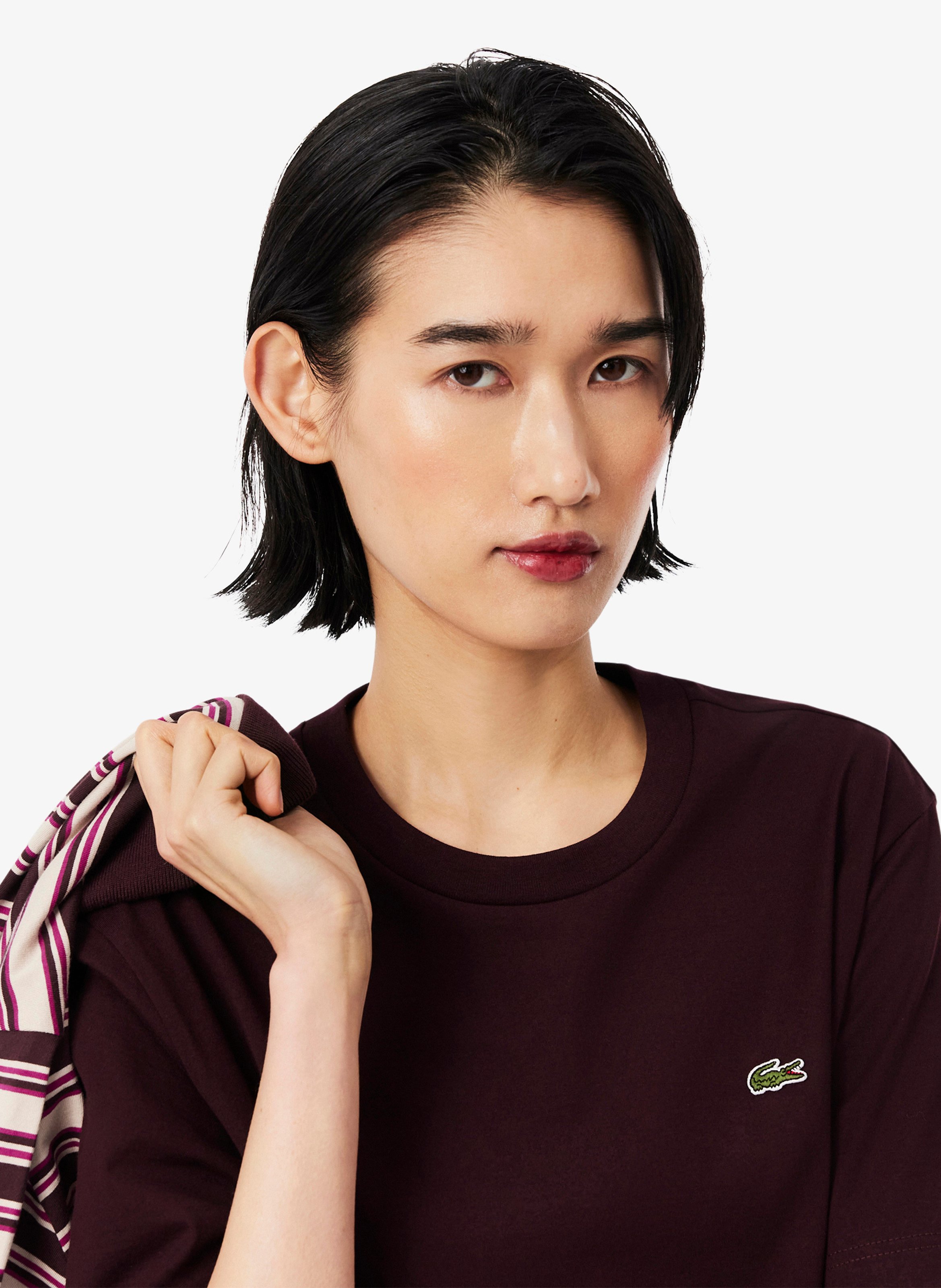 Tee-shirt manches courtes en coton LACOSTE Rouge