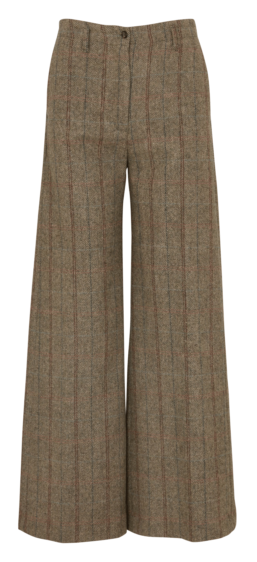 Wijde broek van wol DIEGA Kaki