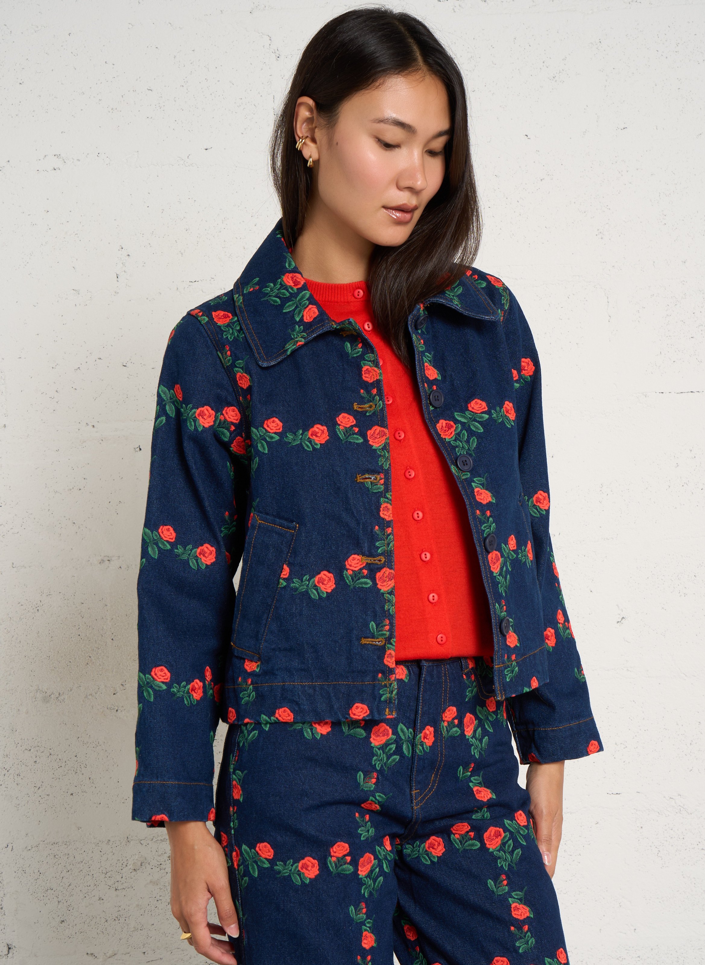 Baumwolljacke mit klassischem Kragen THE TINY BIG SISTER
