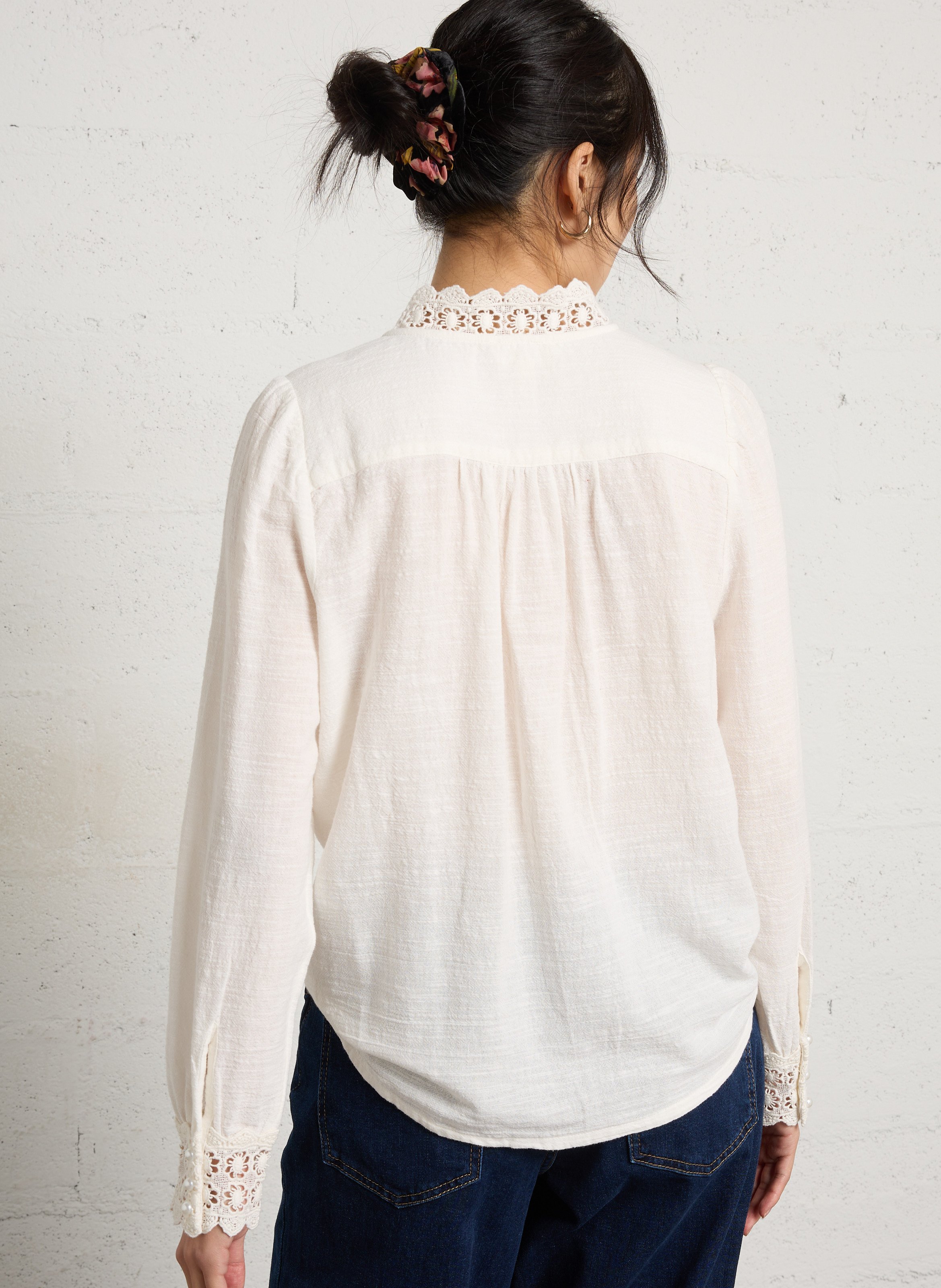 Chemise droite en coton MAISON 123 Beige