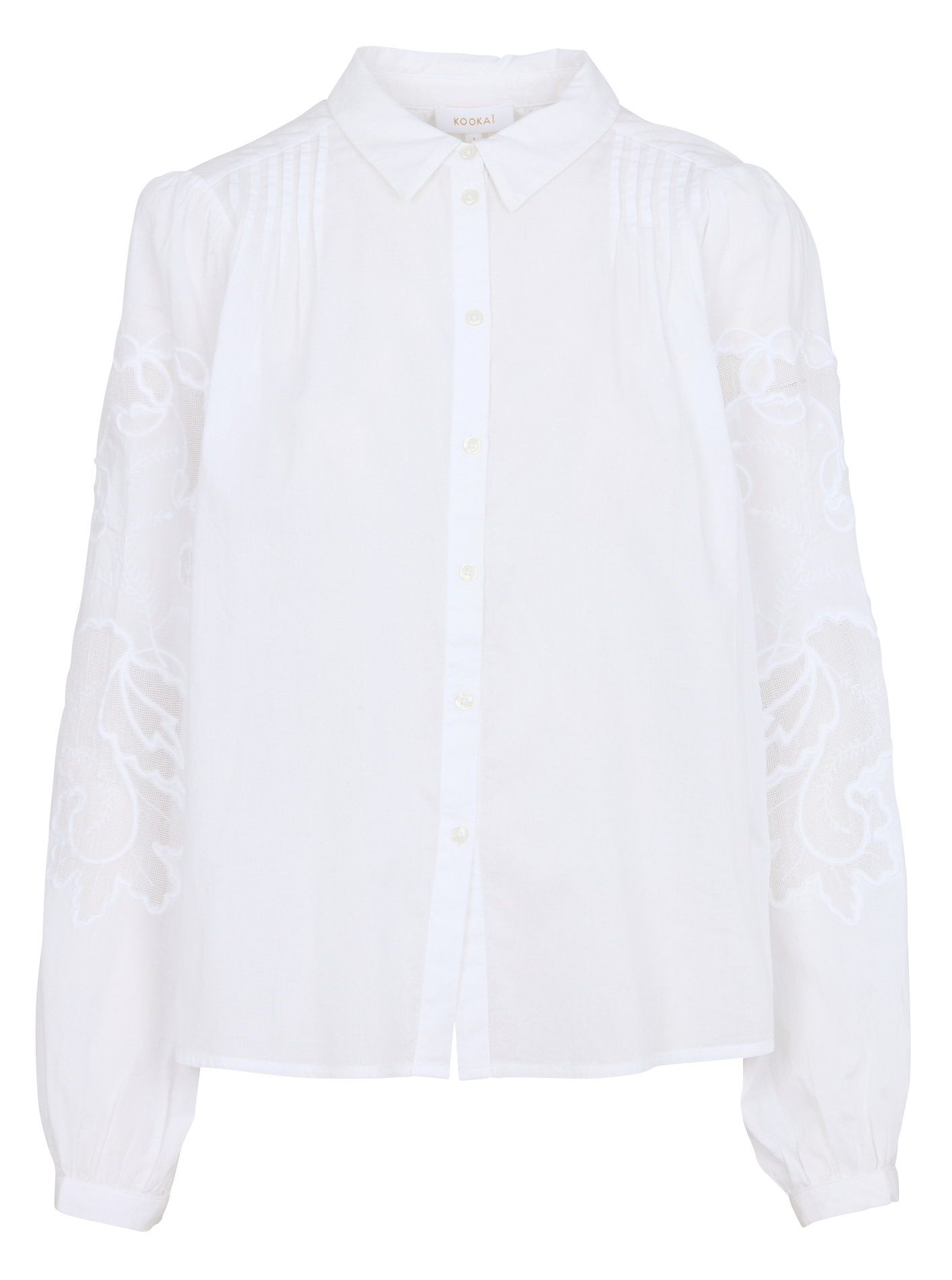 Straight embroidered cotton shirt KOOKAI White