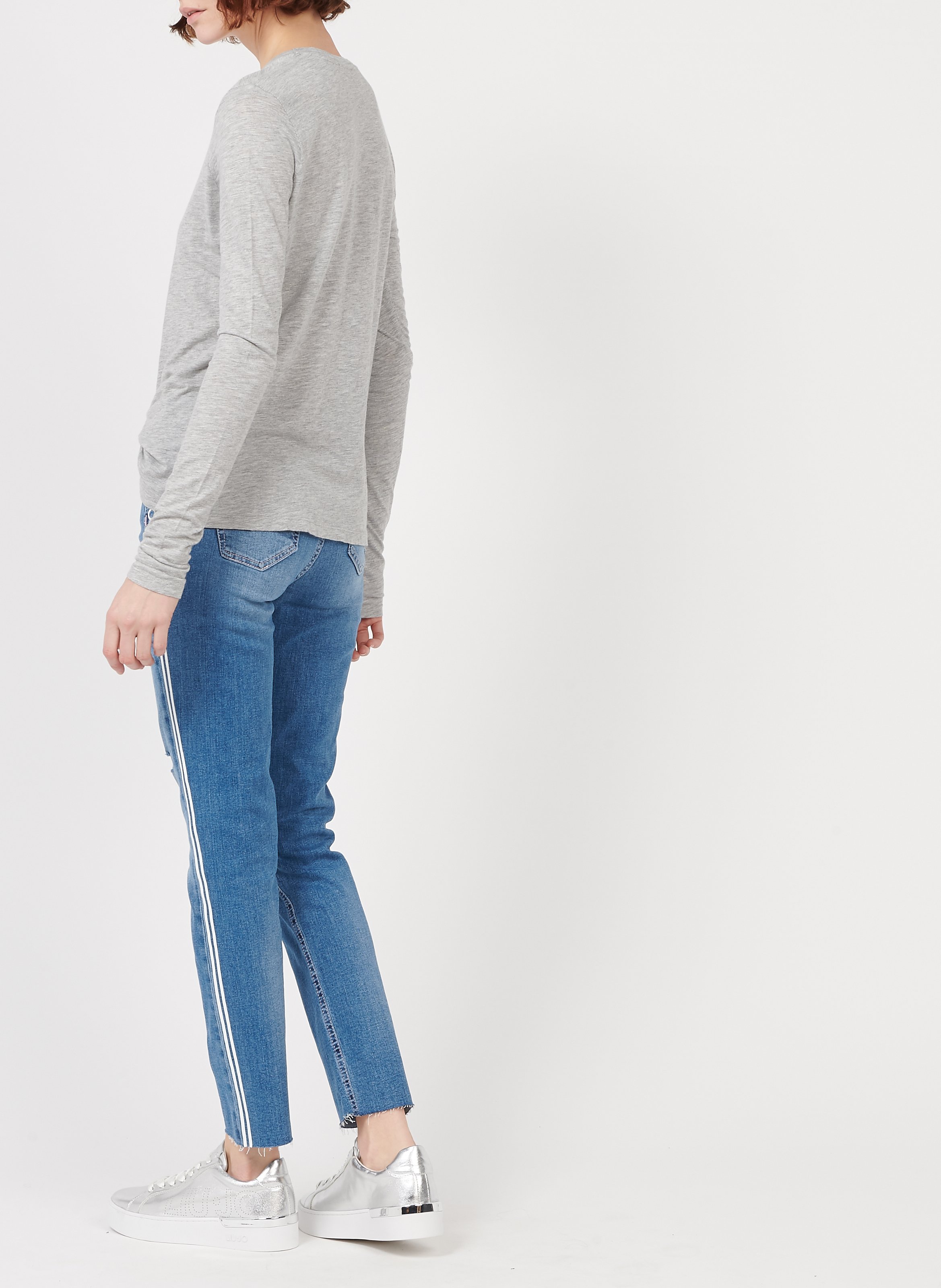 Katoenen T-shirt met ronde hals AMERICAN VINTAGE Grijs