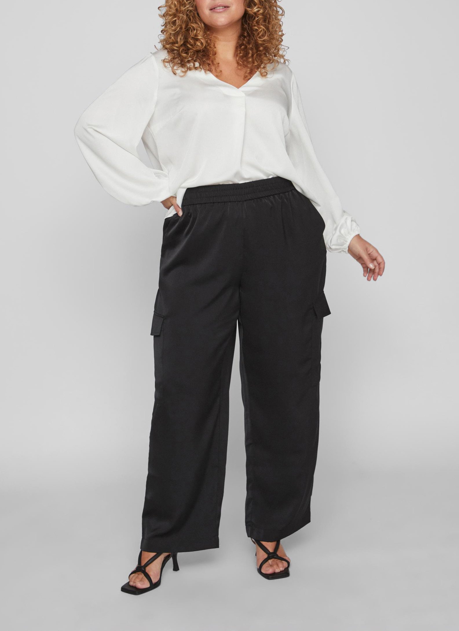 Pantalon droit fluide cargo EVOKED Noir