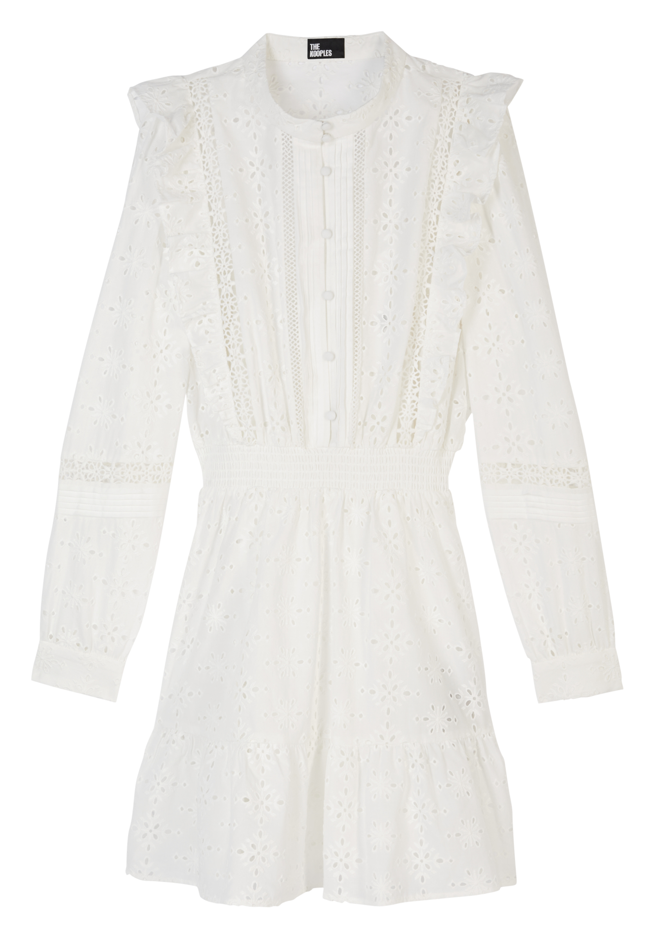 Short embroidered cotton dress with ruffles THE KOOPLES White