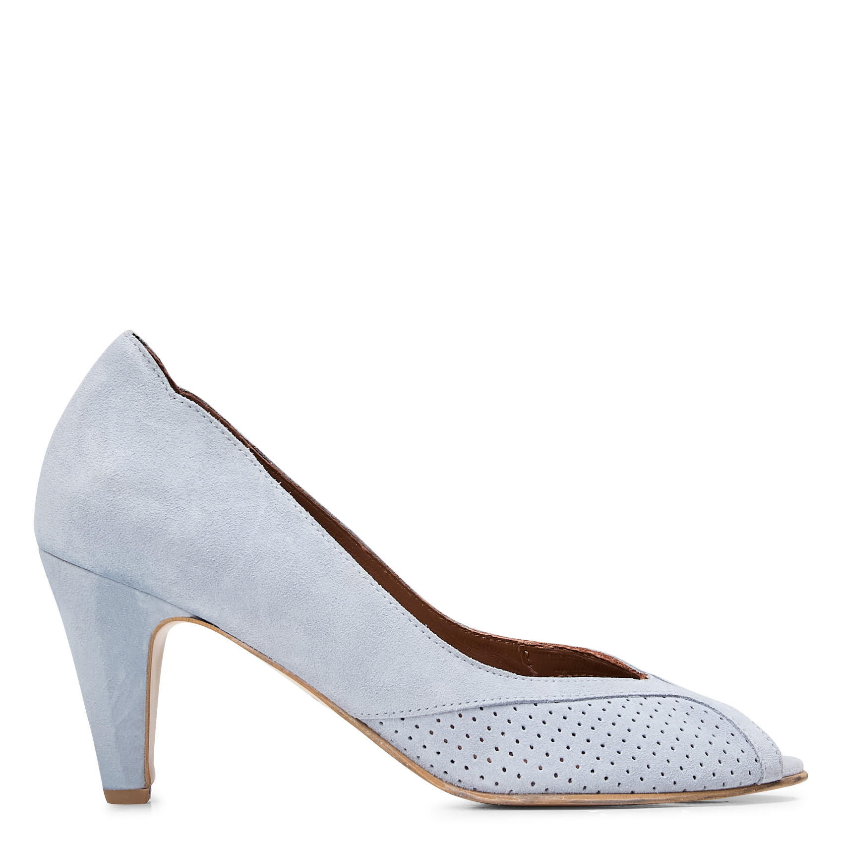 Sandales à talon en cuir velours ANONYMOUS COPENHAGEN Bleu