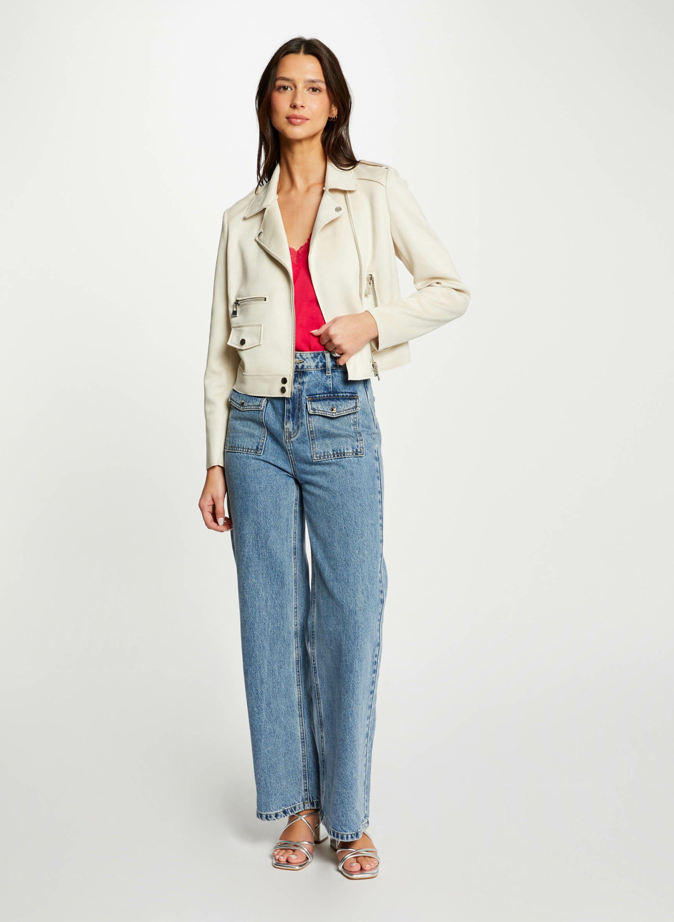 Kurzer Blouson mit Reißverschluss MORGAN Beige