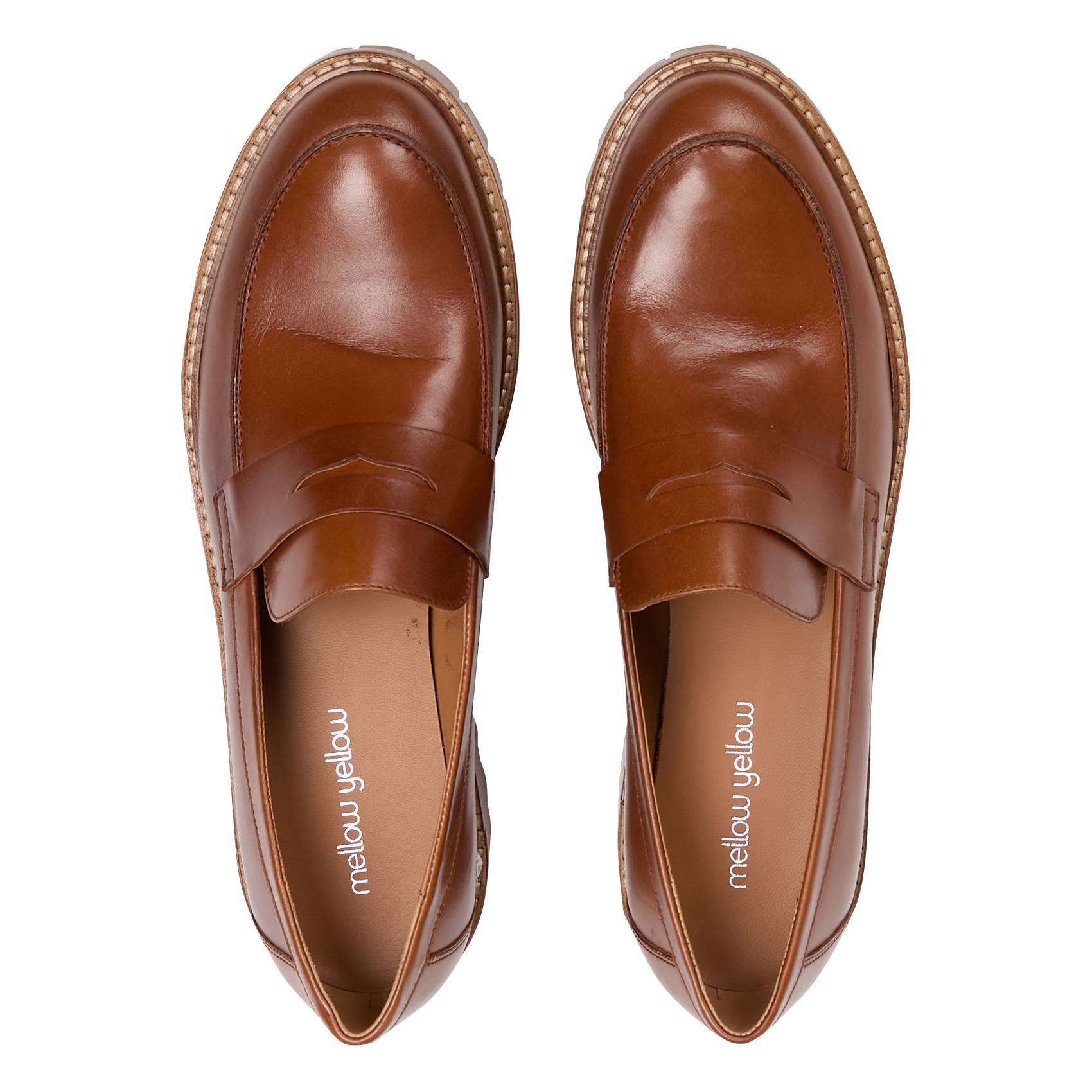 Mocassins crantés en cuir  MELLOW YELLOW Marron