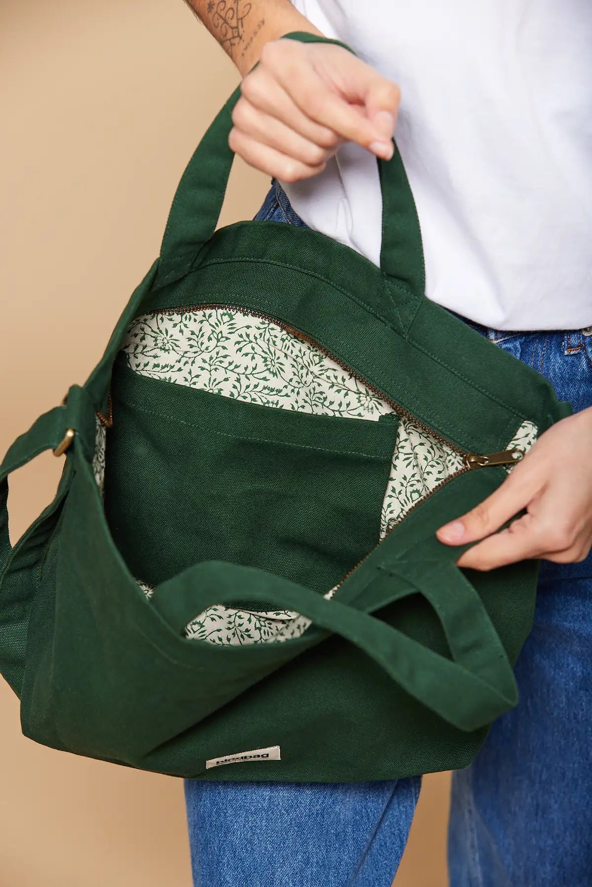 Cotton tote bag HINDBAG Green