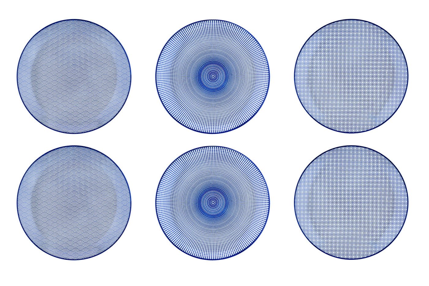 Assiette pattern ø26cm - 6 pièces - color  Bleu foncé