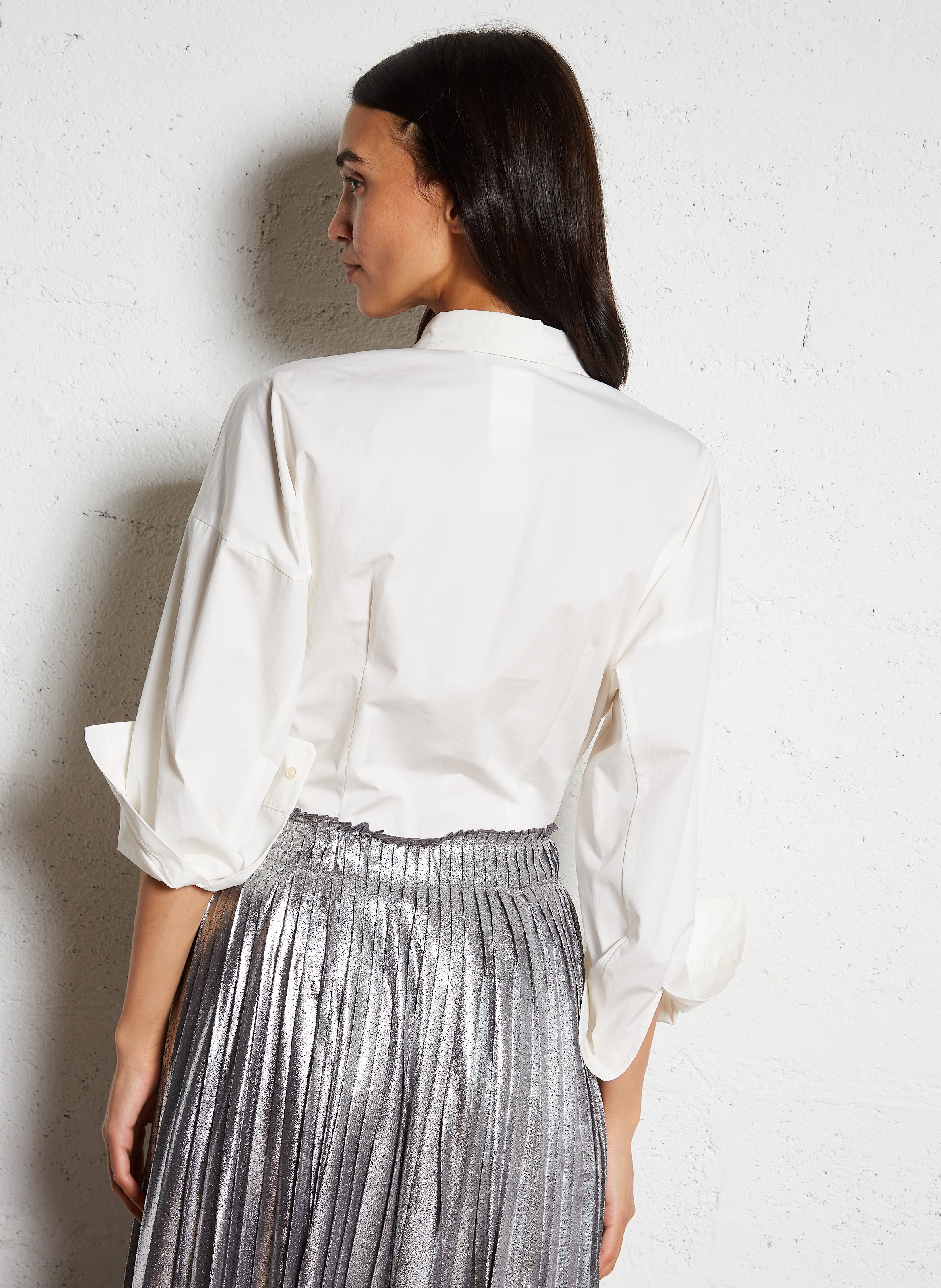 Gerade geschnittene Bluse Weiss