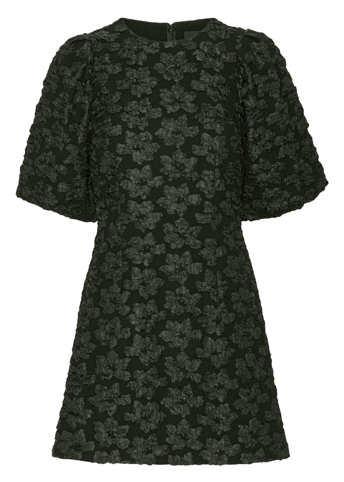 Robe courte en jacquard imprimé ROTATE Noir