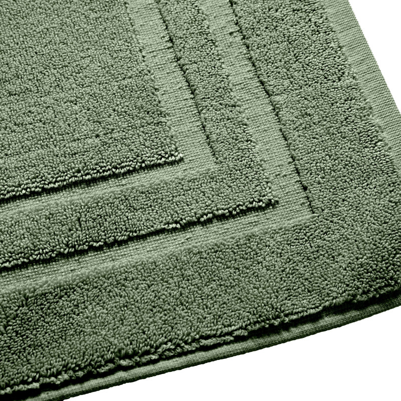 100% combed cotton bath mat COTON PUR Green