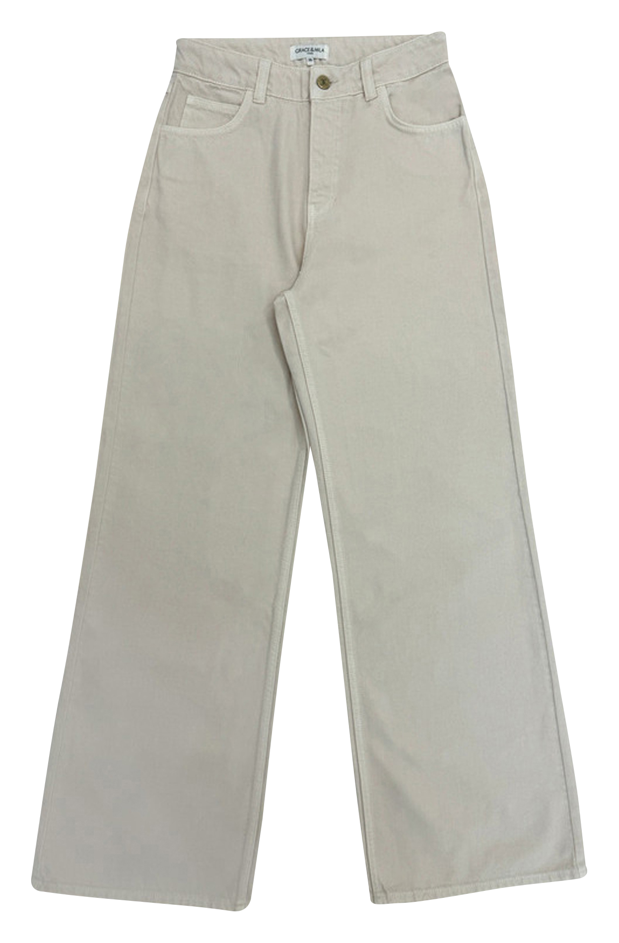 Jean évasée en coton GRACE ET MILA Beige